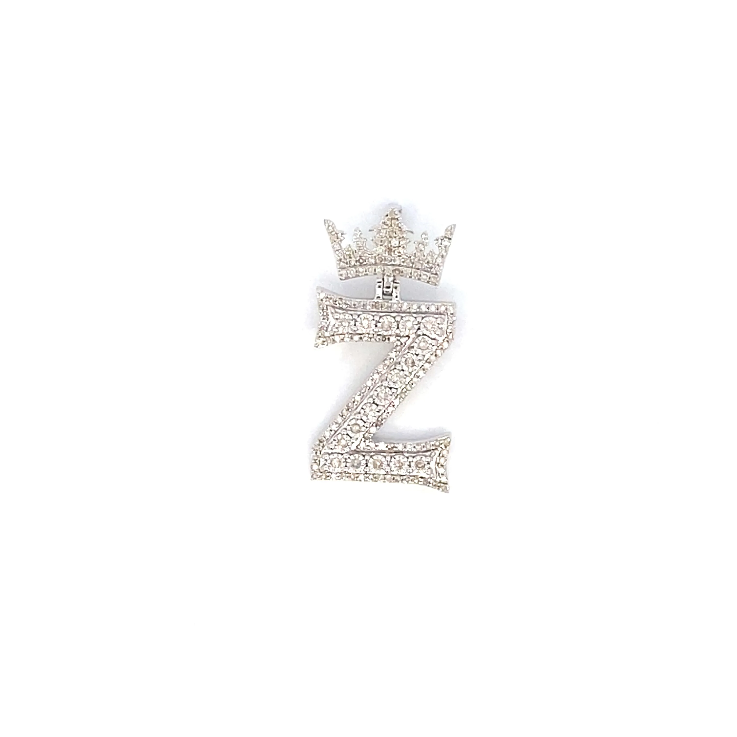 10K Popular Crown Initial Pendant
