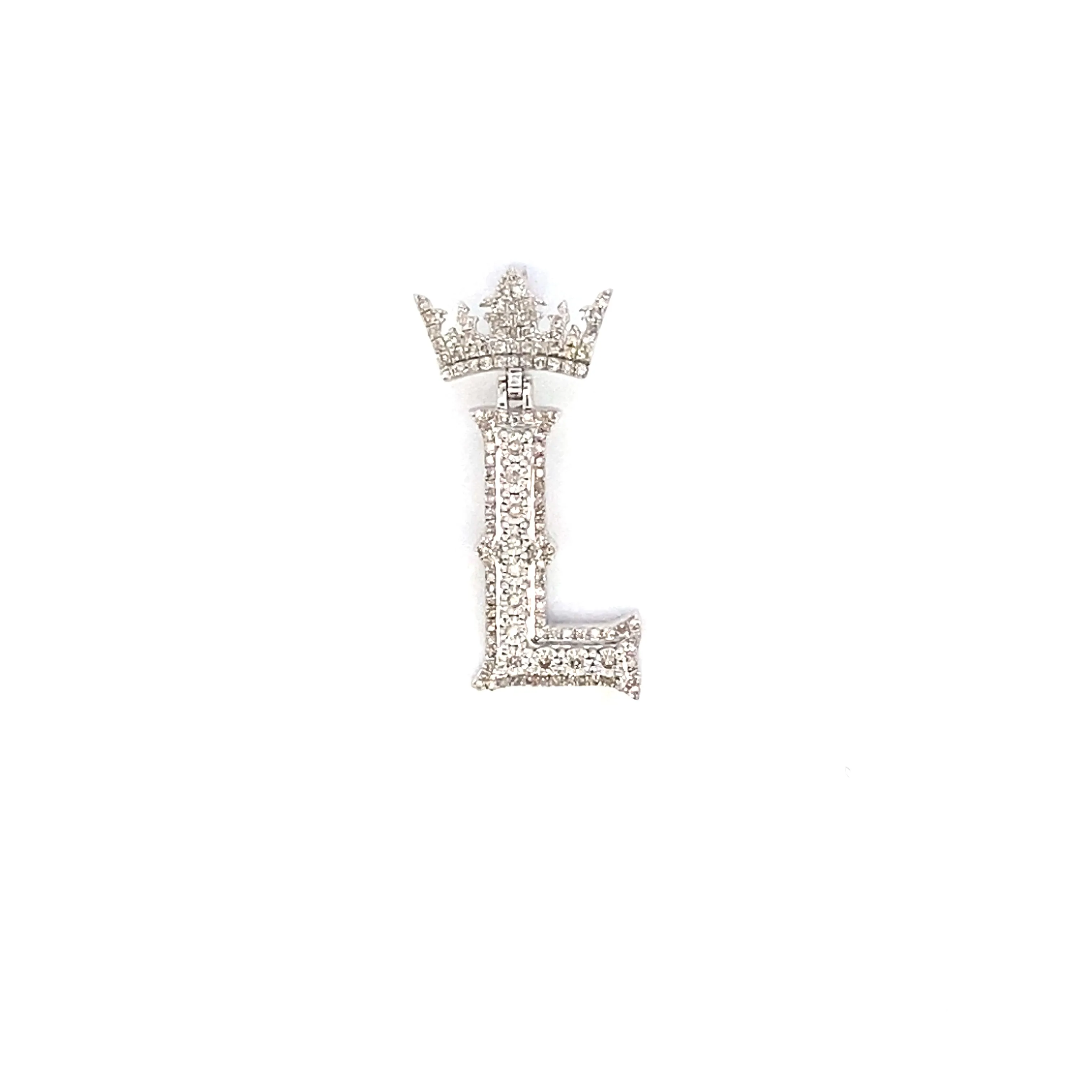 10K Popular Crown Initial Pendant