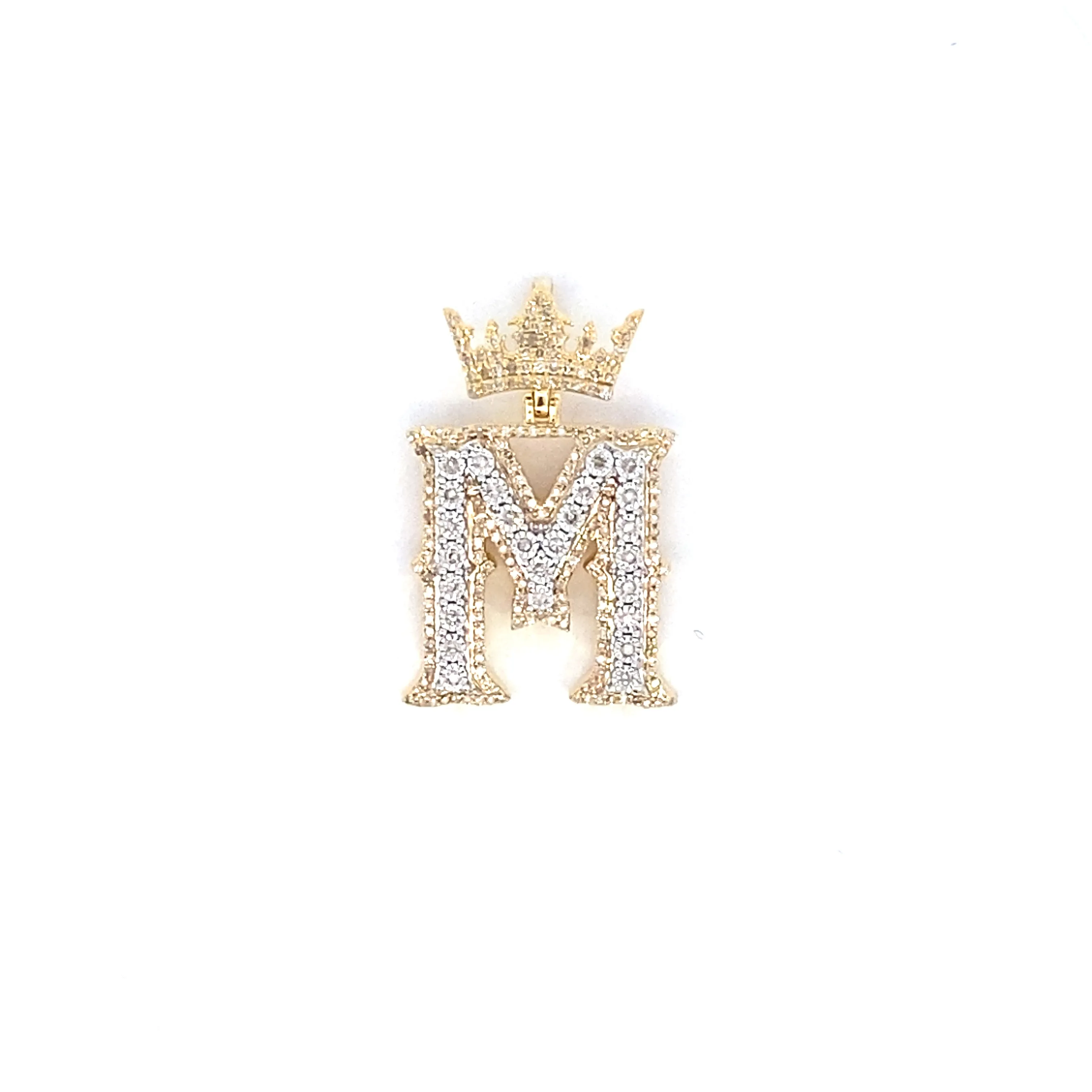 10K Popular Crown Initial Pendant