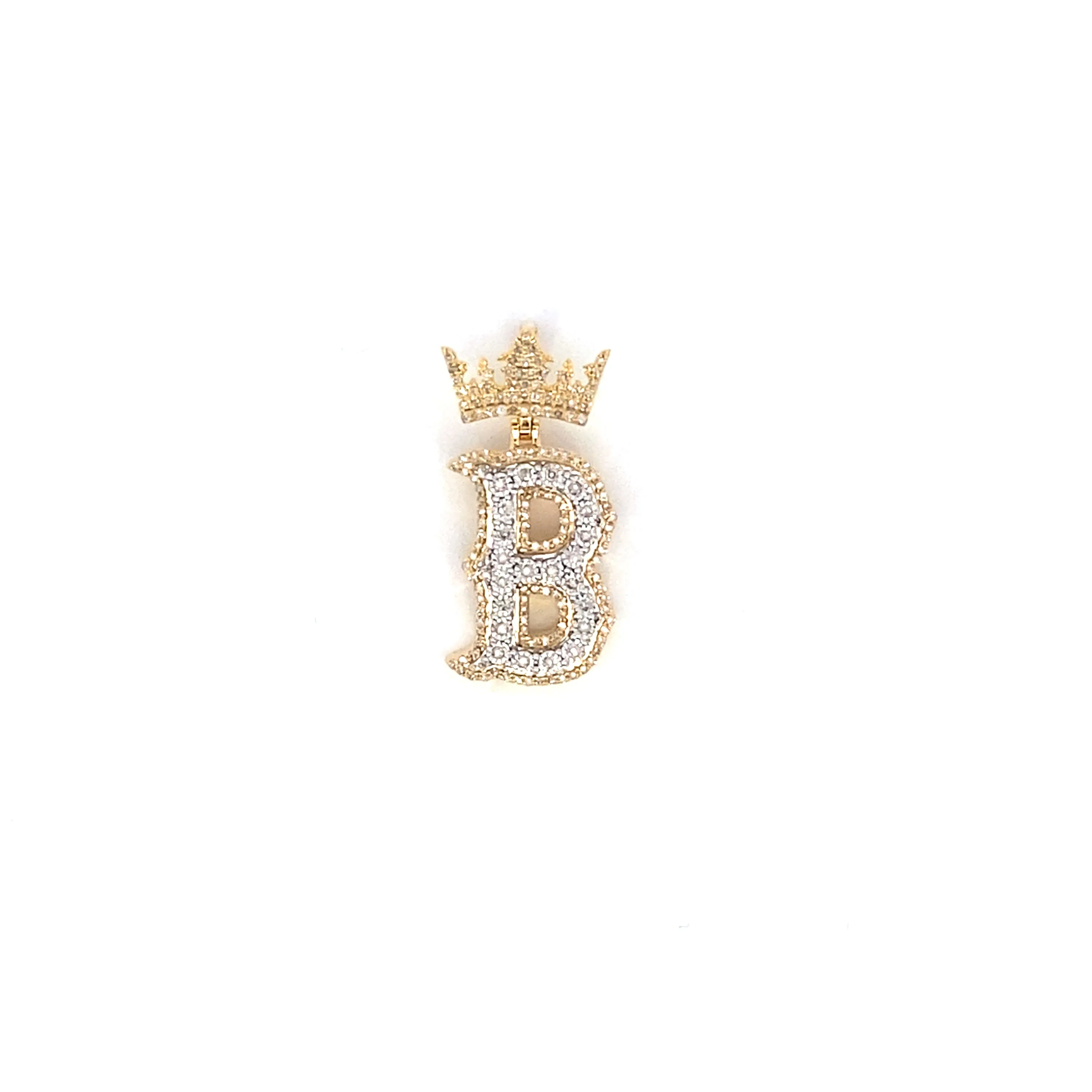 10K Popular Crown Initial Pendant