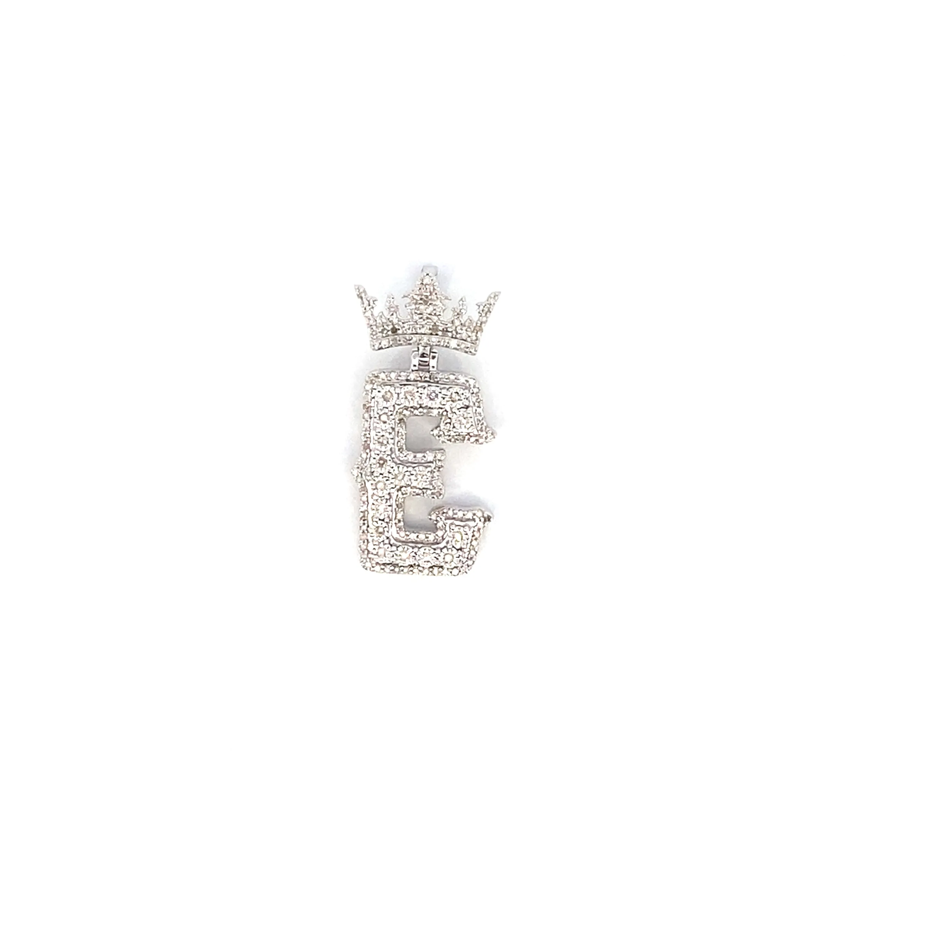 10K Popular Crown Initial Pendant