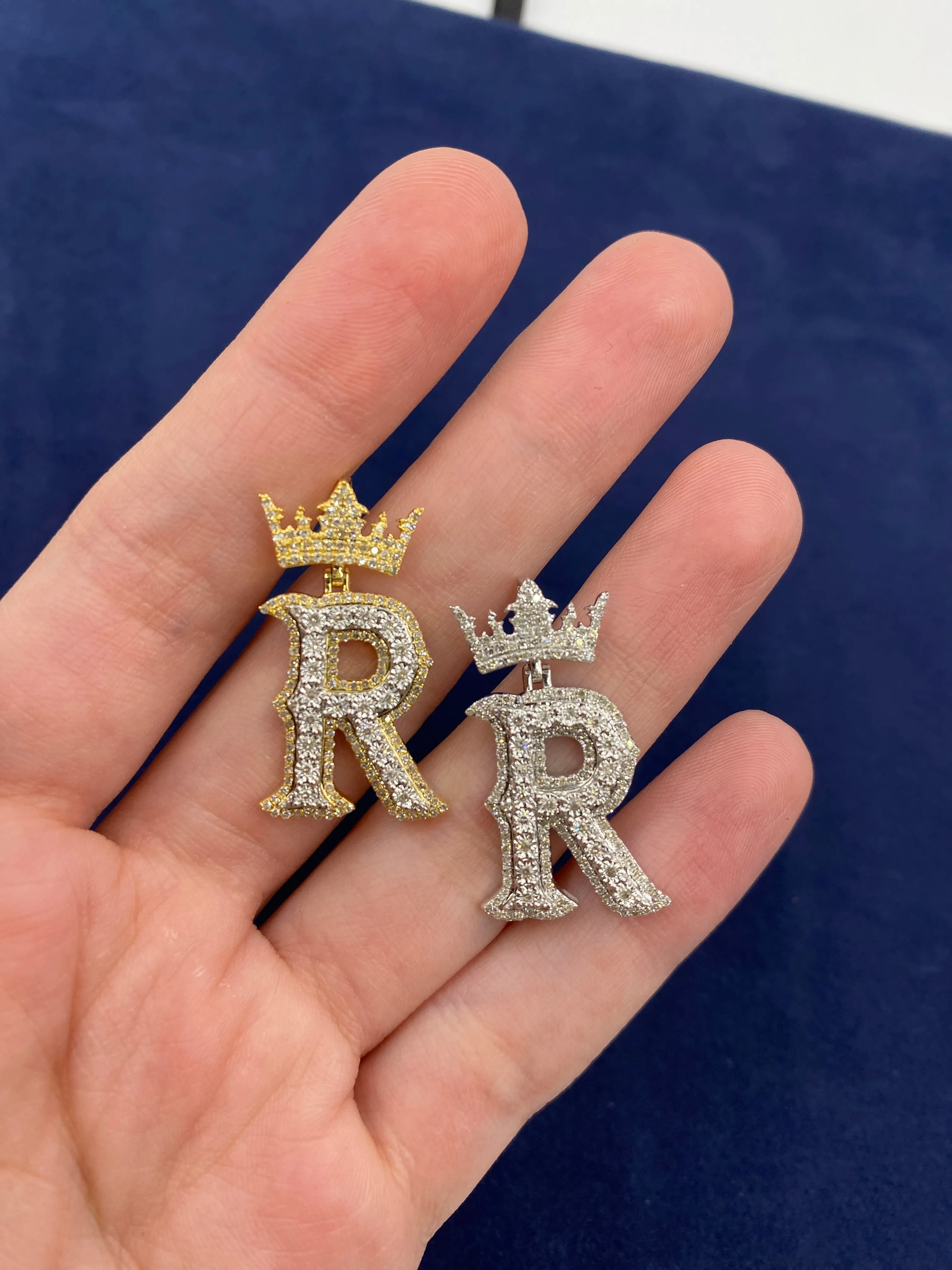 10K Popular Crown Initial Pendant