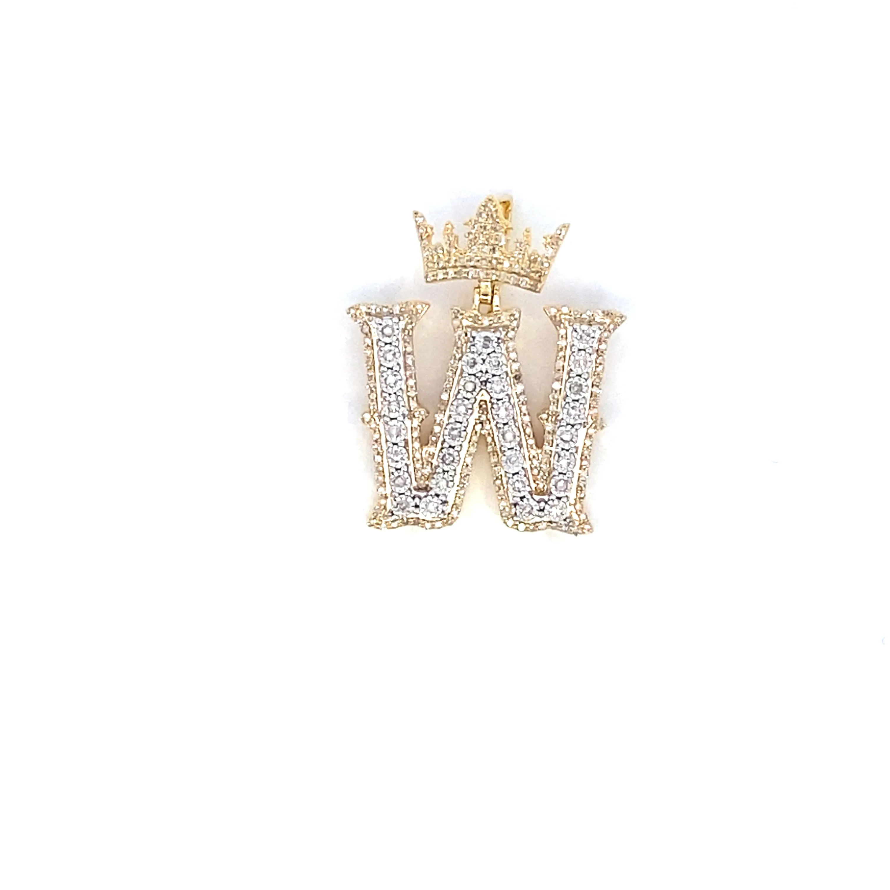 10K Popular Crown Initial Pendant