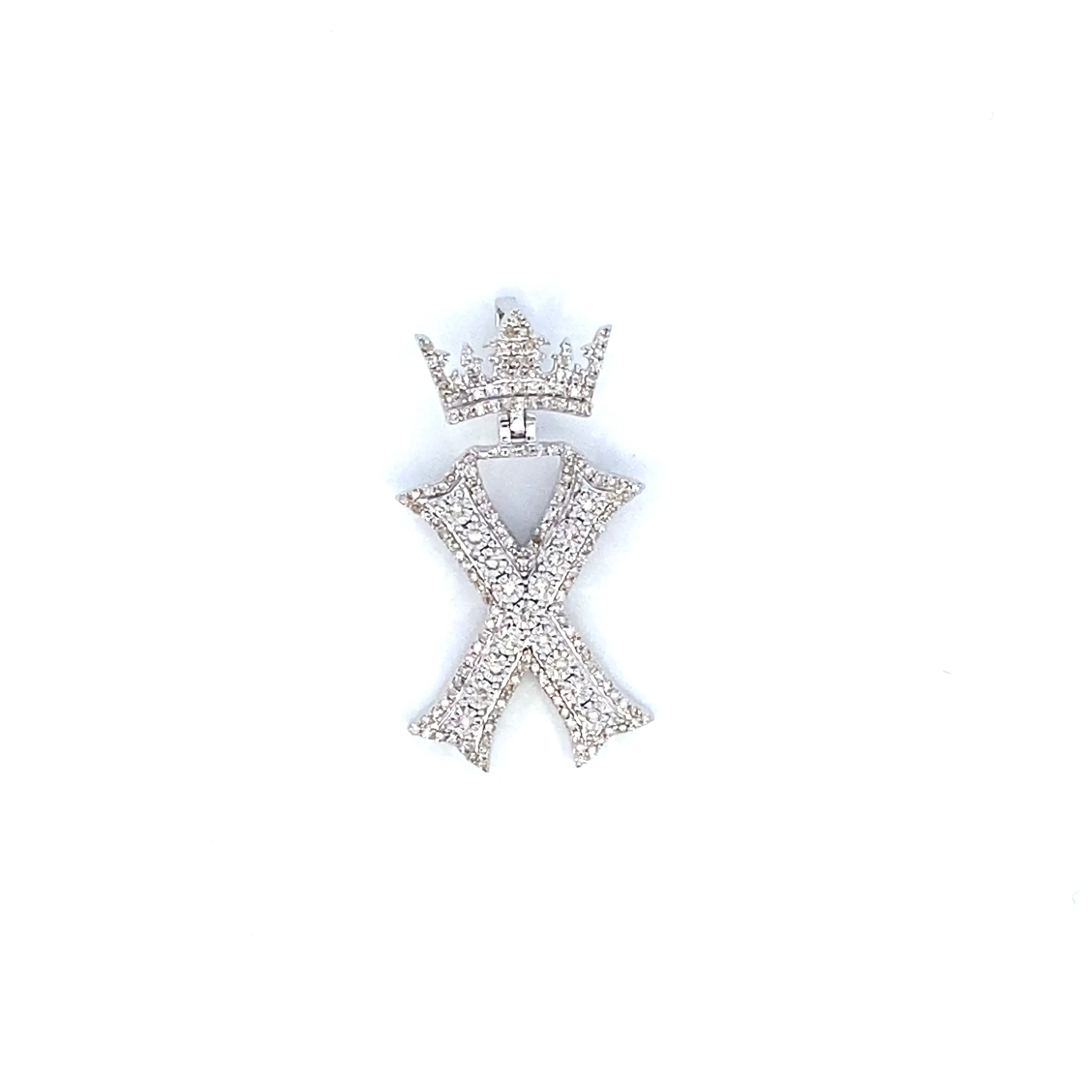 10K Popular Crown Initial Pendant