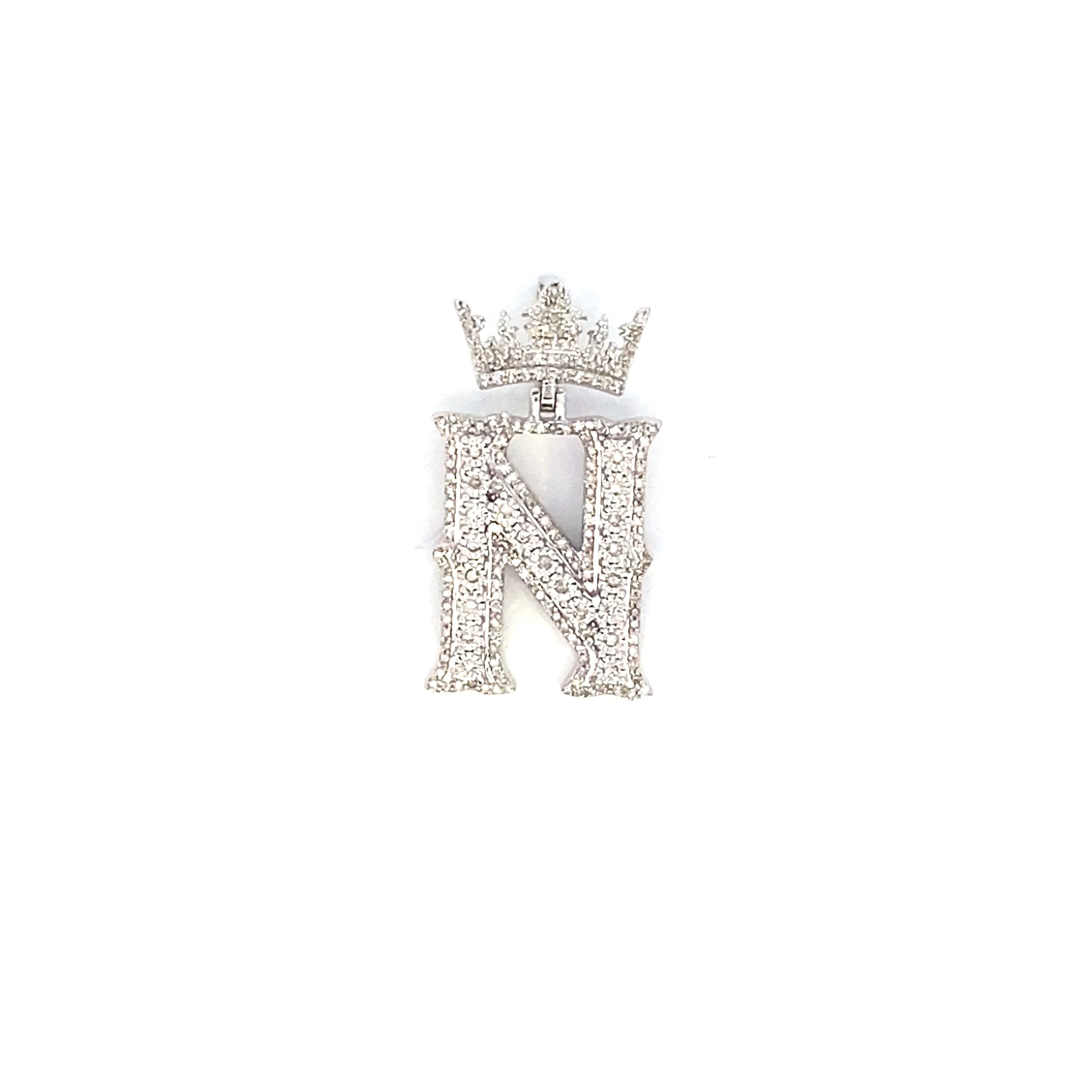 10K Popular Crown Initial Pendant