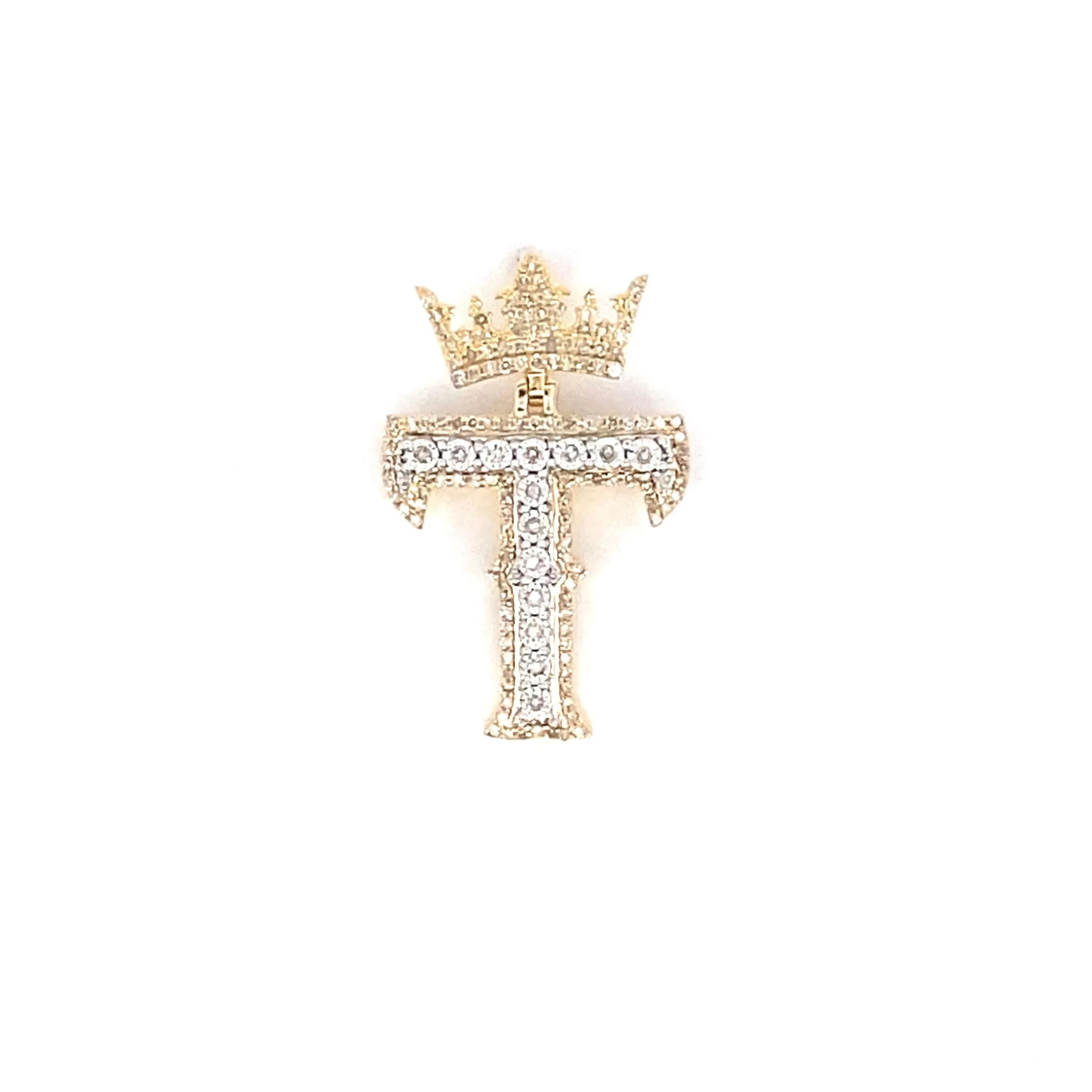 10K Popular Crown Initial Pendant