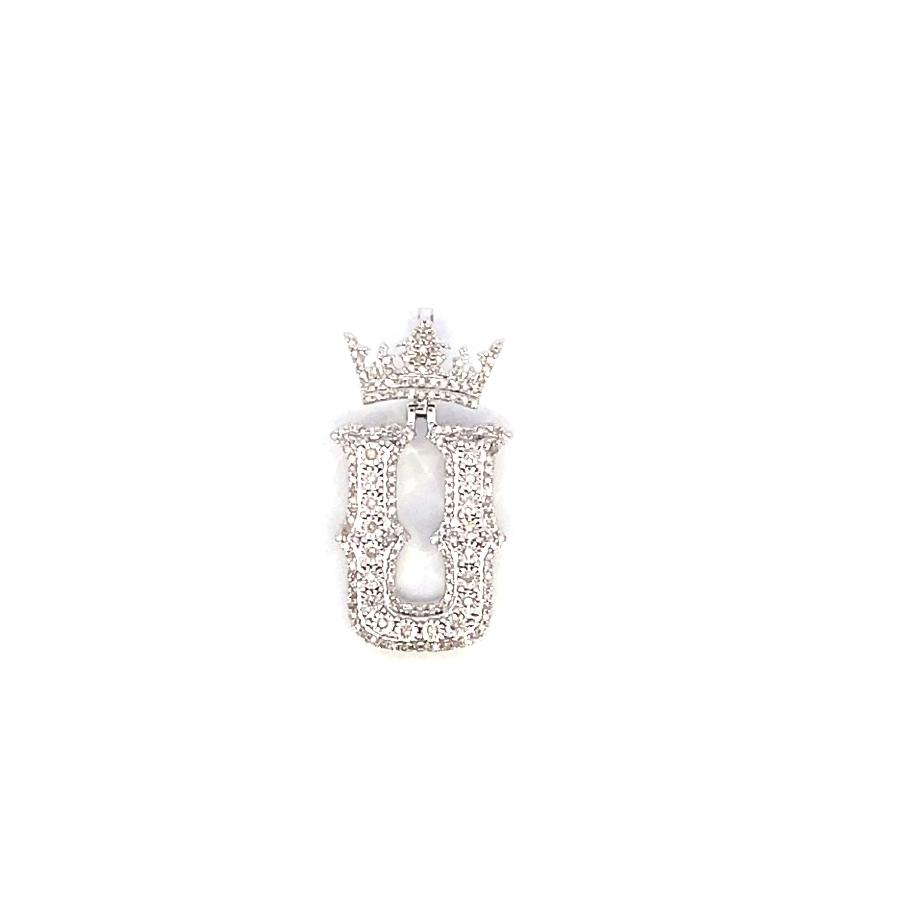 10K Popular Crown Initial Pendant