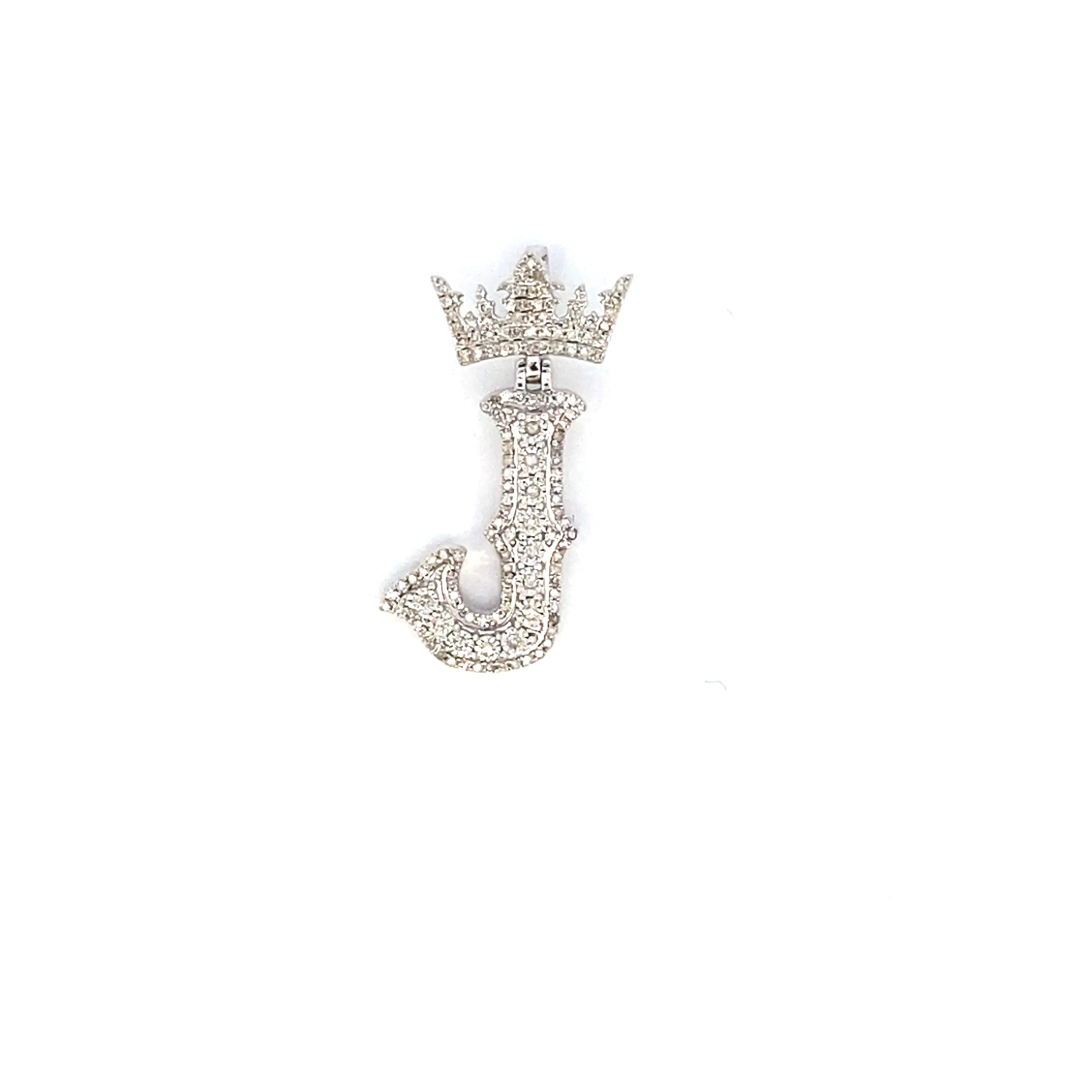 10K Popular Crown Initial Pendant