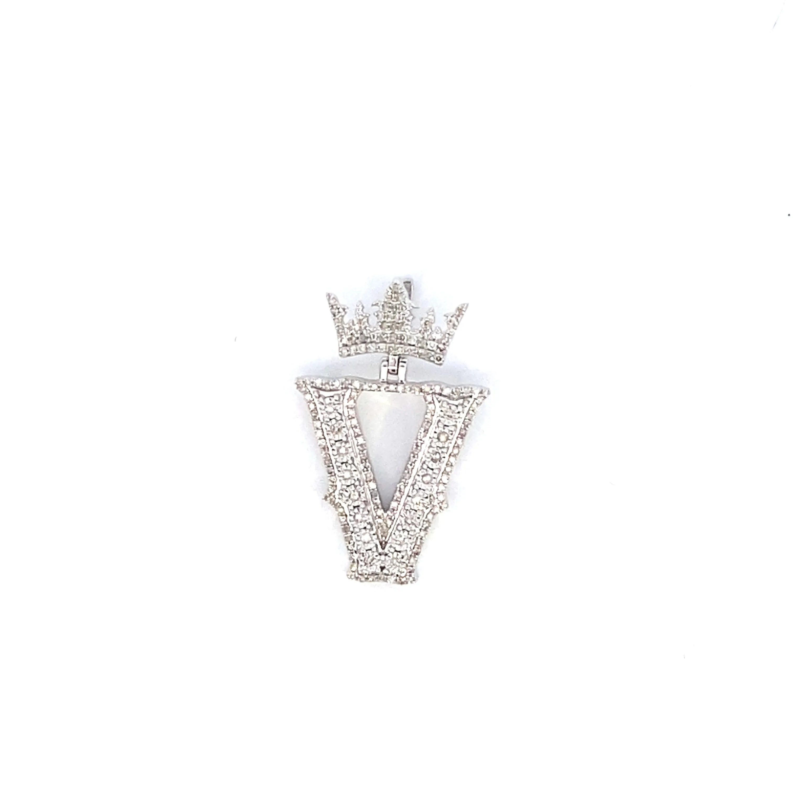 10K Popular Crown Initial Pendant