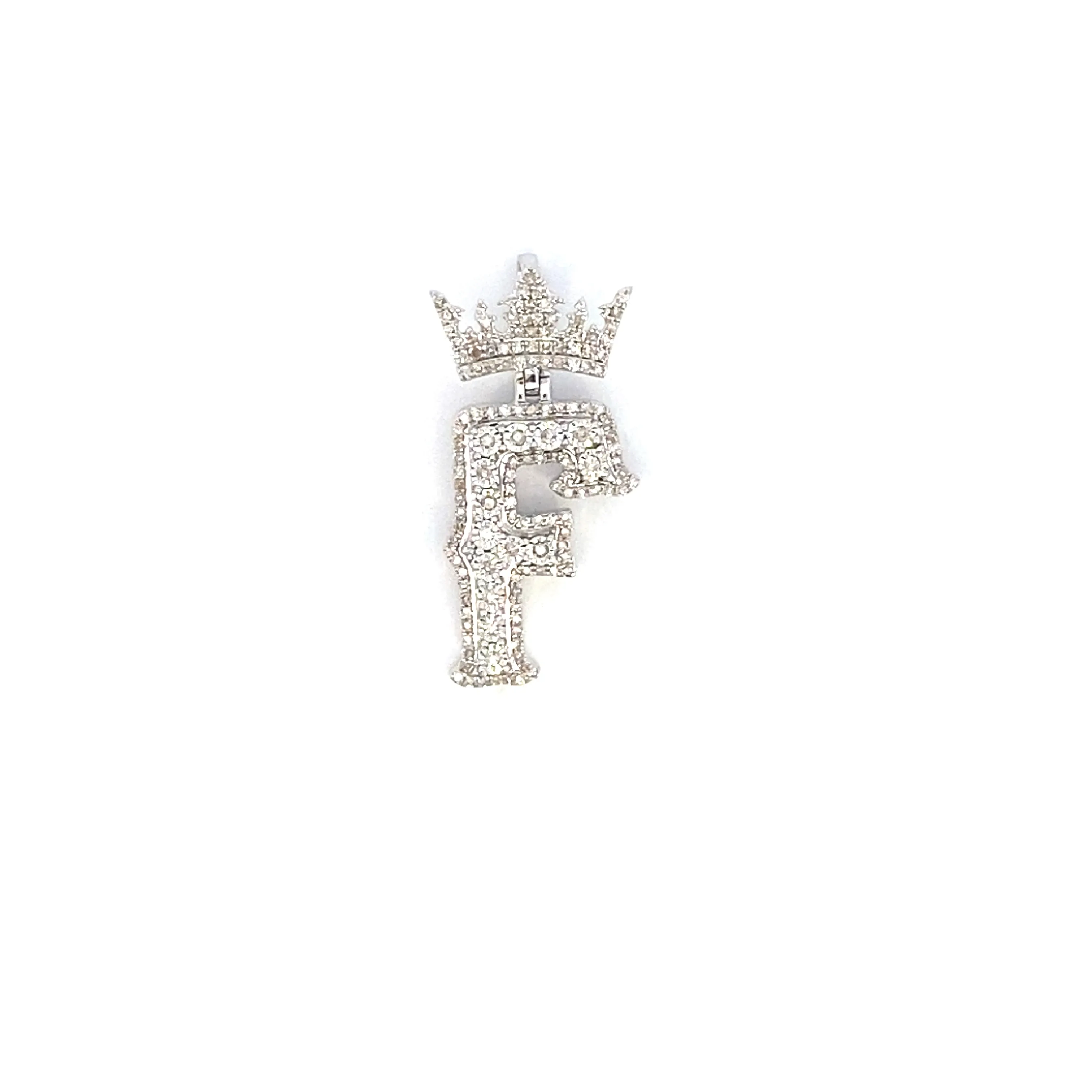 10K Popular Crown Initial Pendant