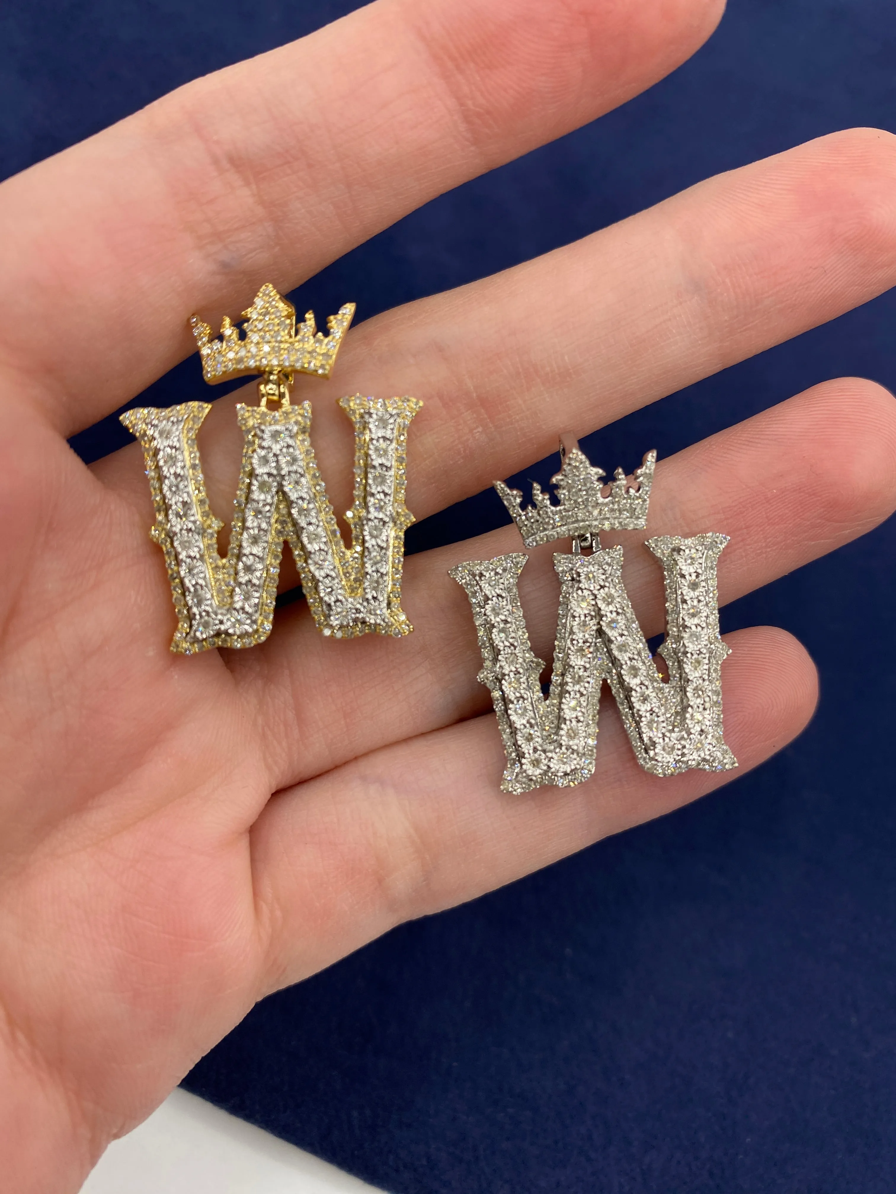 10K Popular Crown Initial Pendant