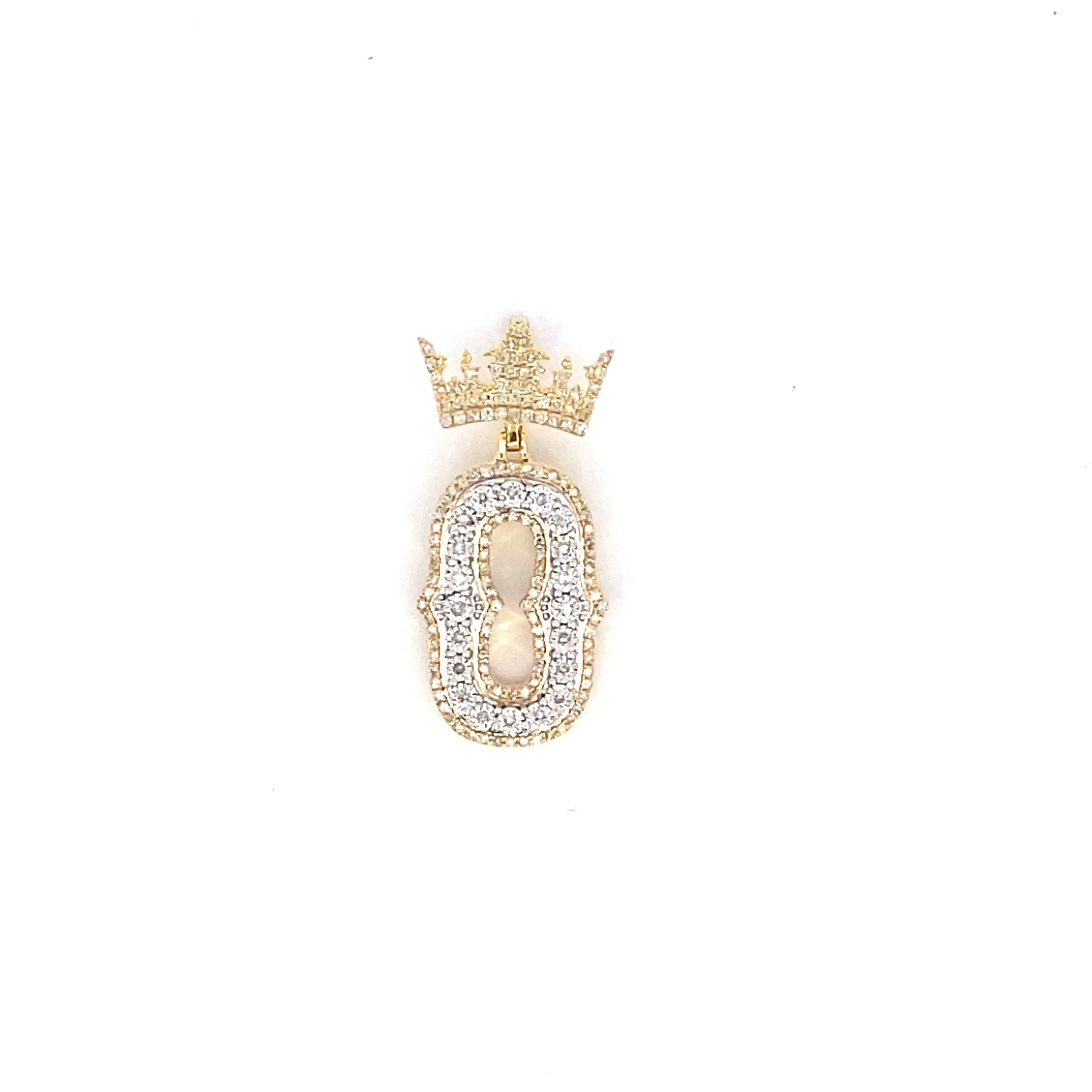 10K Popular Crown Initial Pendant
