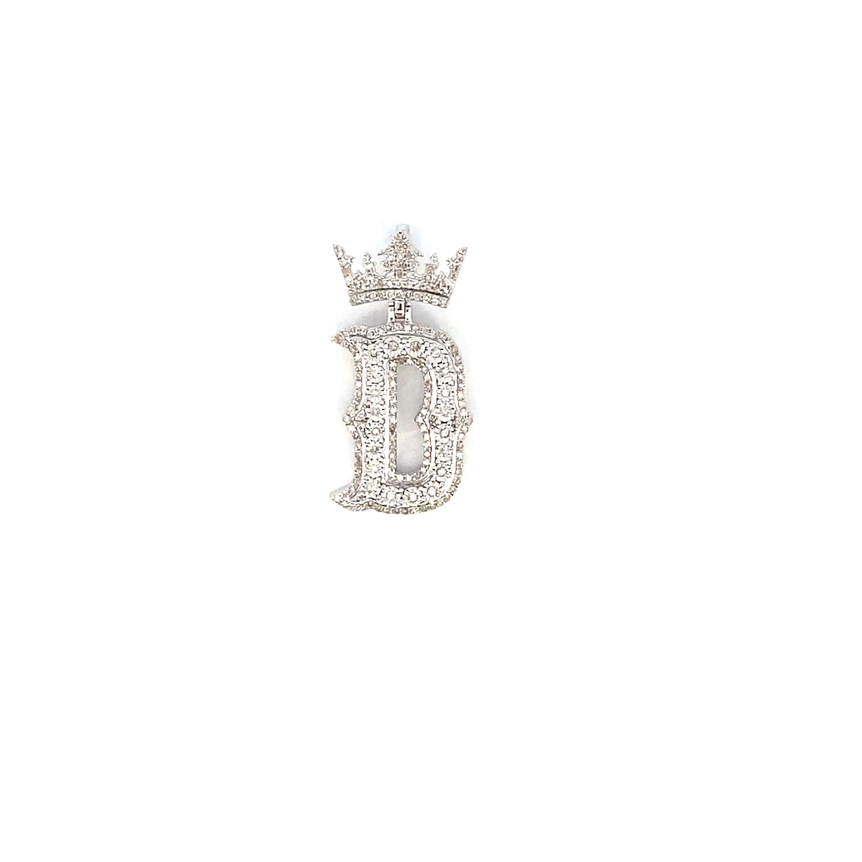 10K Popular Crown Initial Pendant