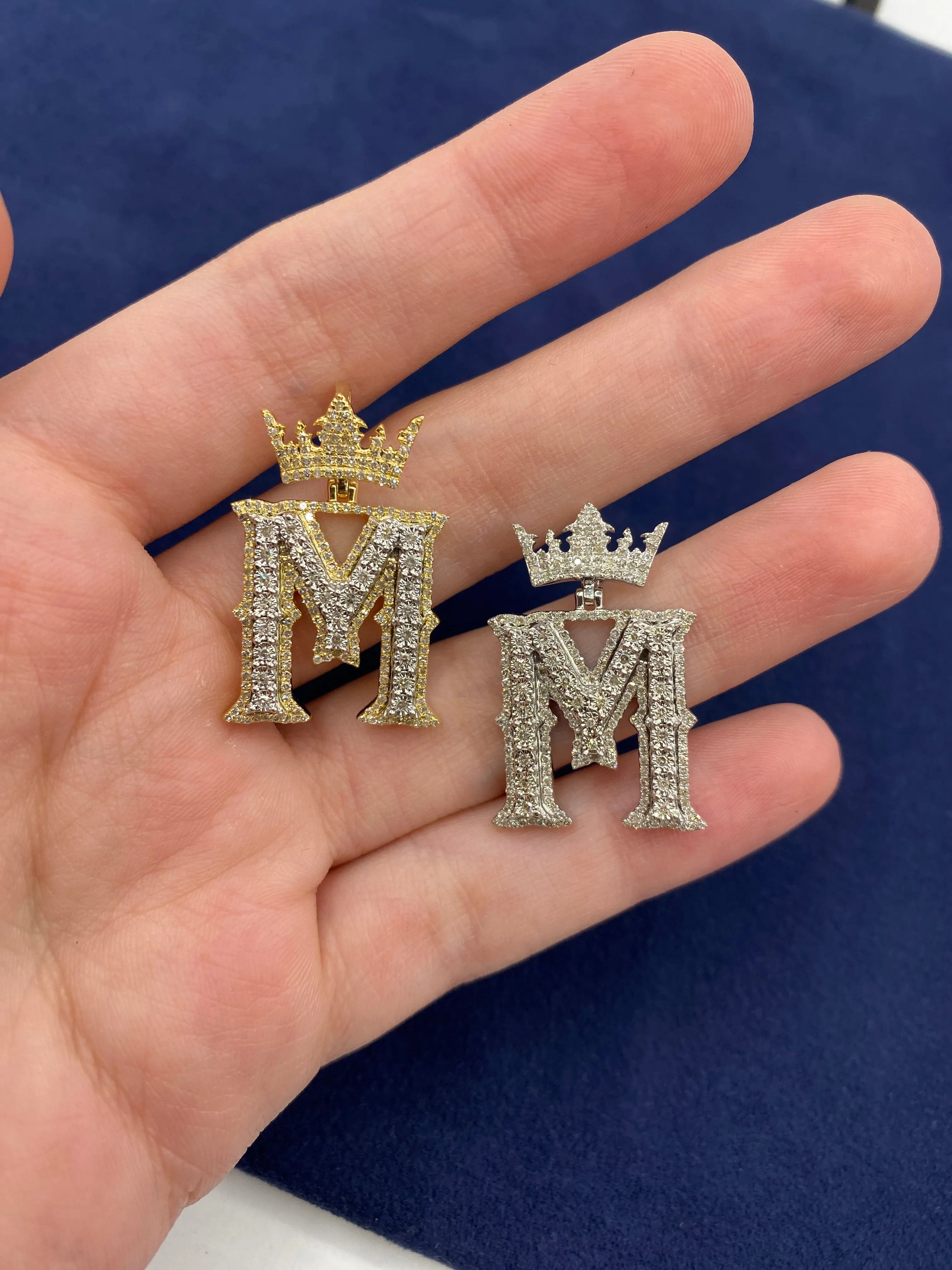 10K Popular Crown Initial Pendant