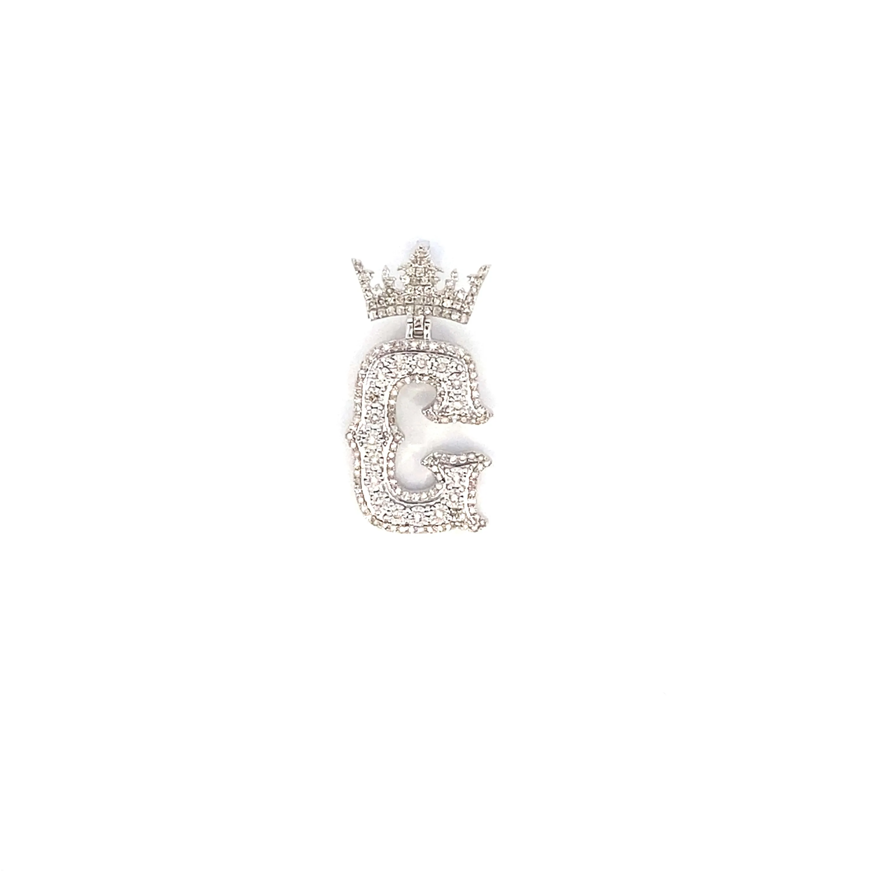 10K Popular Crown Initial Pendant