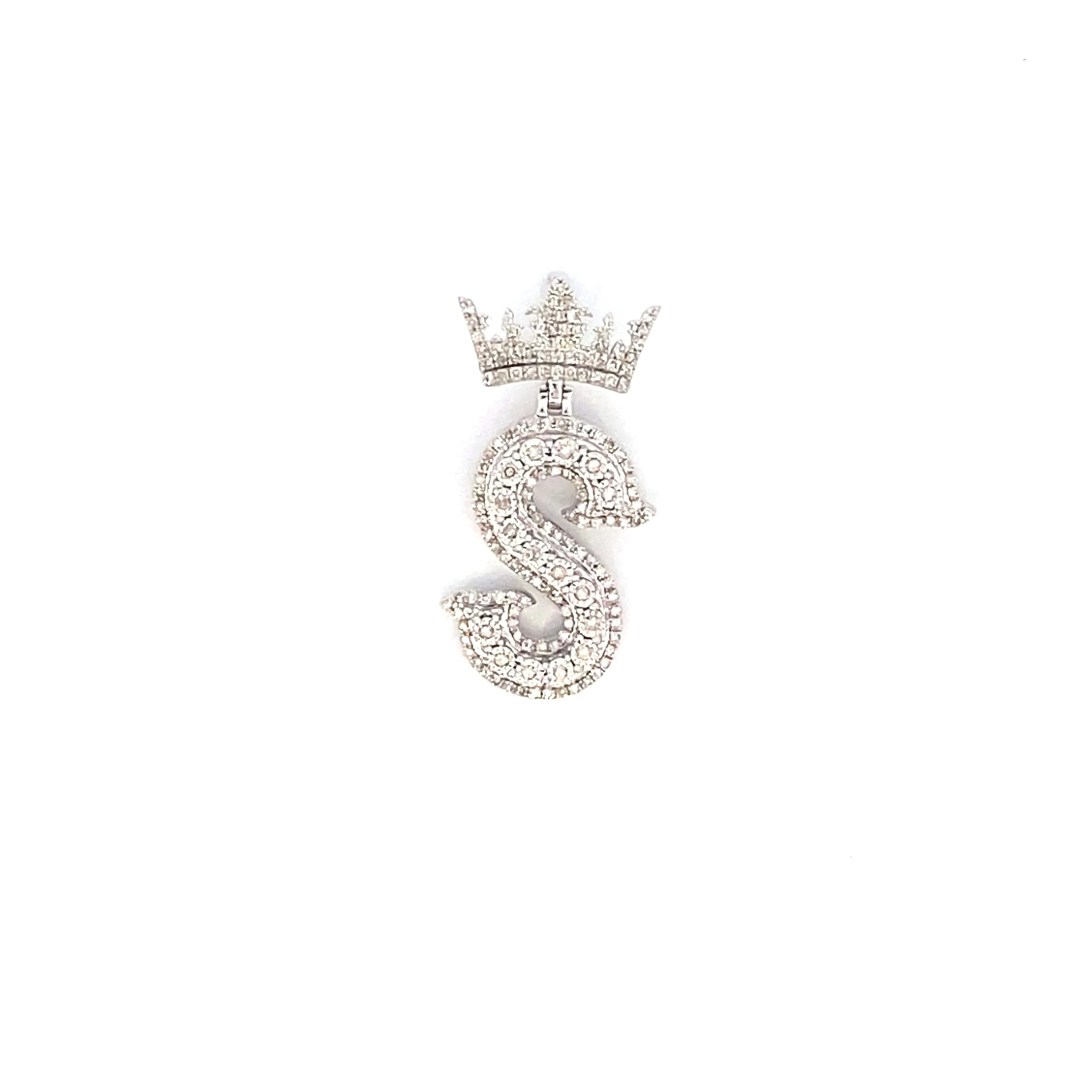 10K Popular Crown Initial Pendant