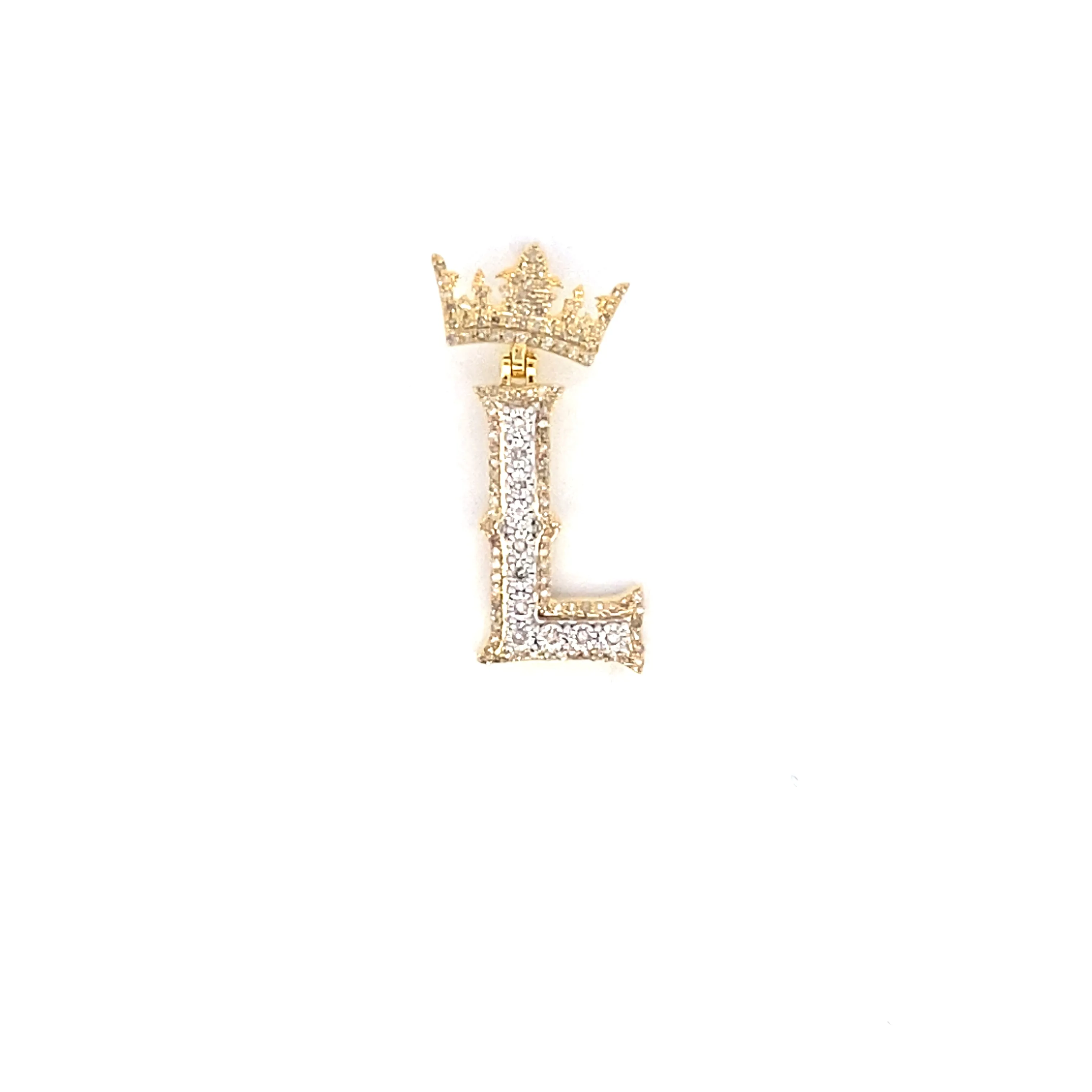 10K Popular Crown Initial Pendant