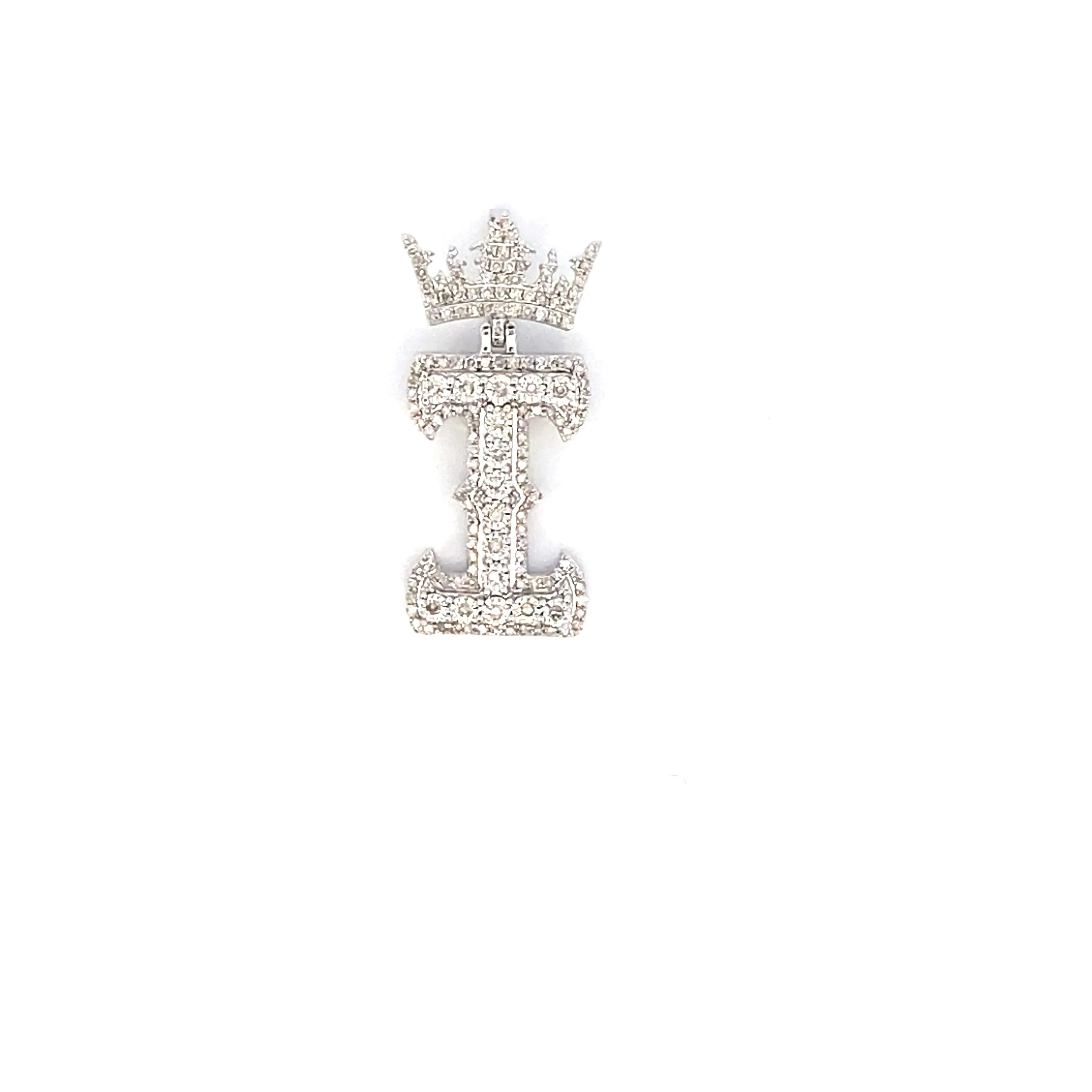 10K Popular Crown Initial Pendant