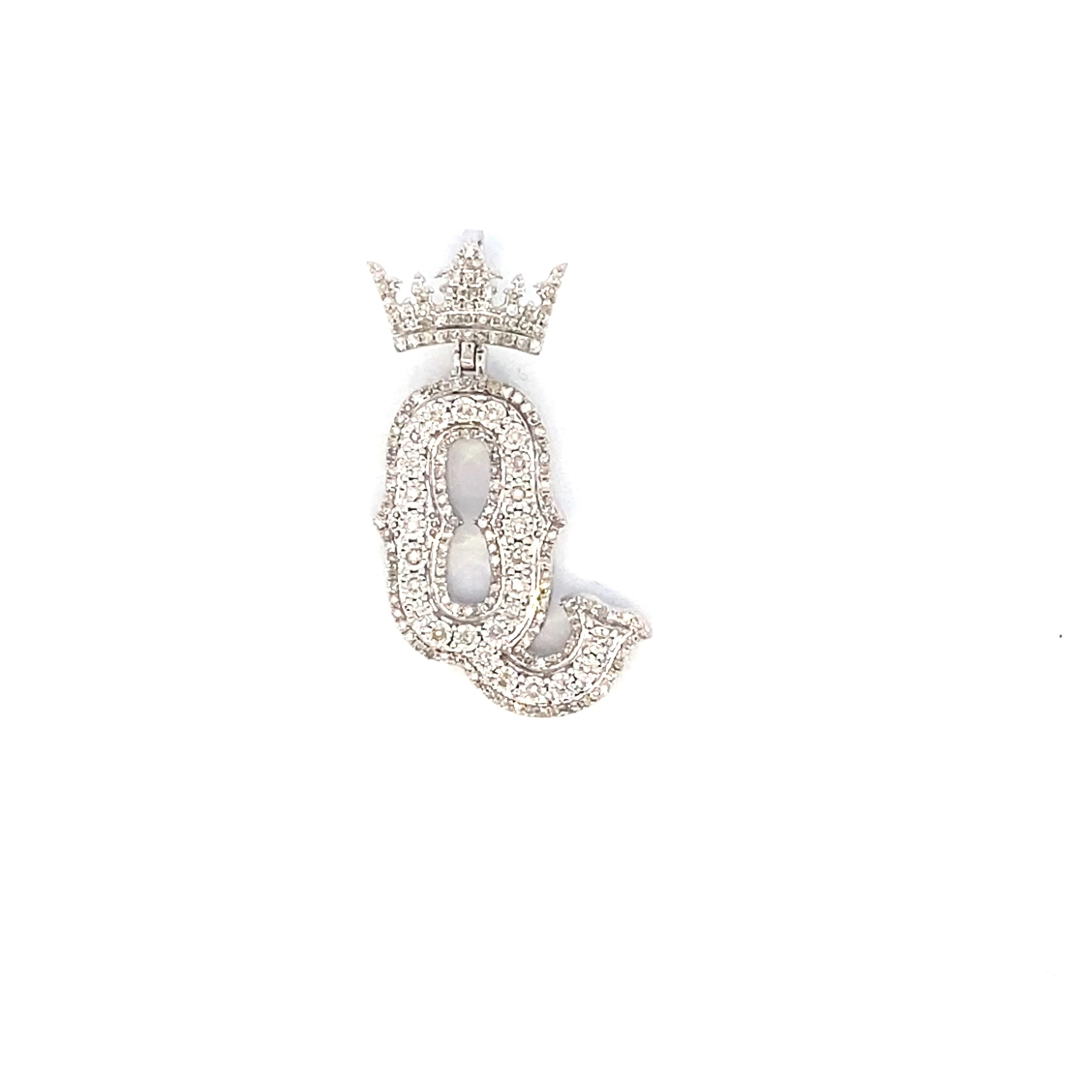 10K Popular Crown Initial Pendant