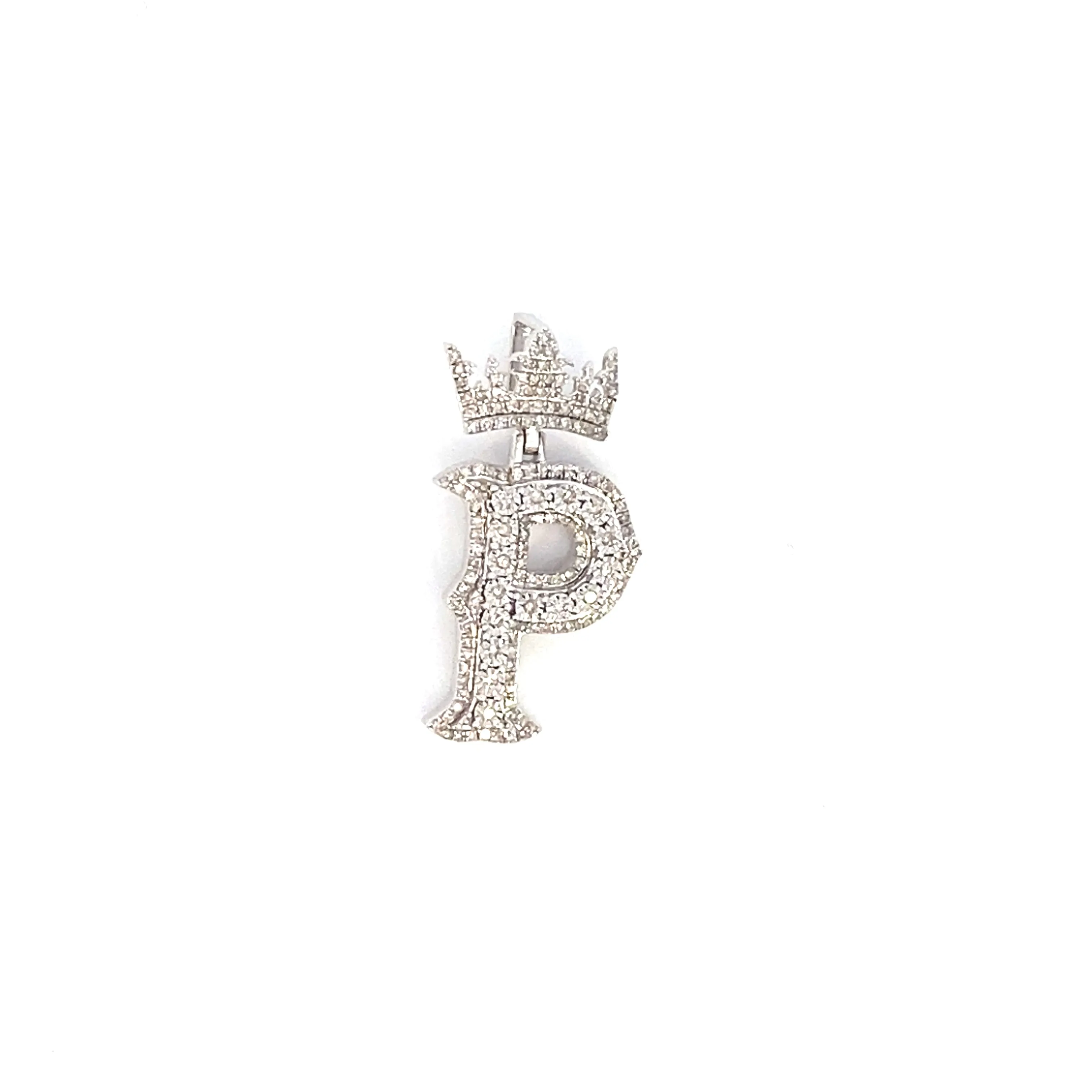 10K Popular Crown Initial Pendant