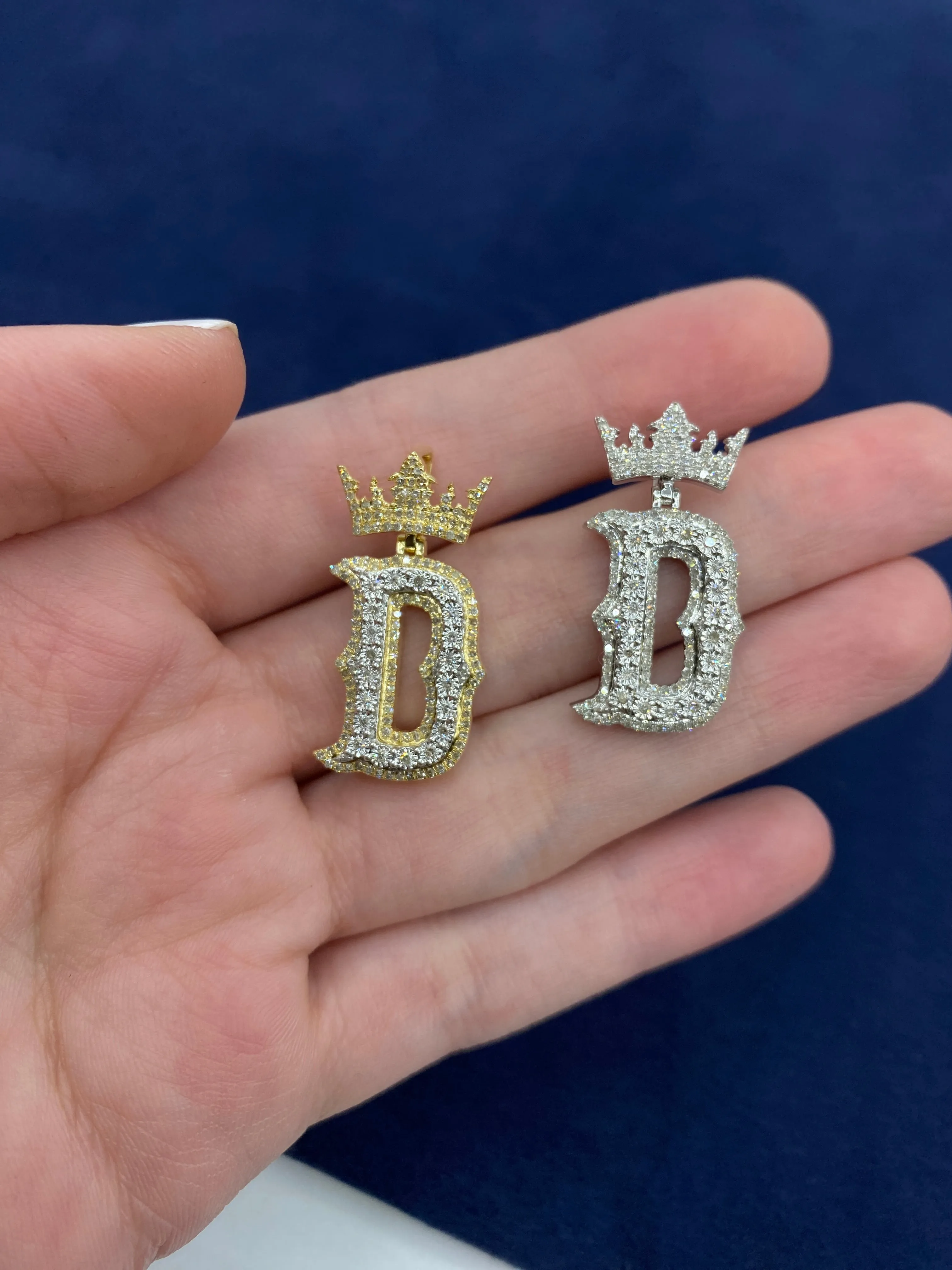 10K Popular Crown Initial Pendant