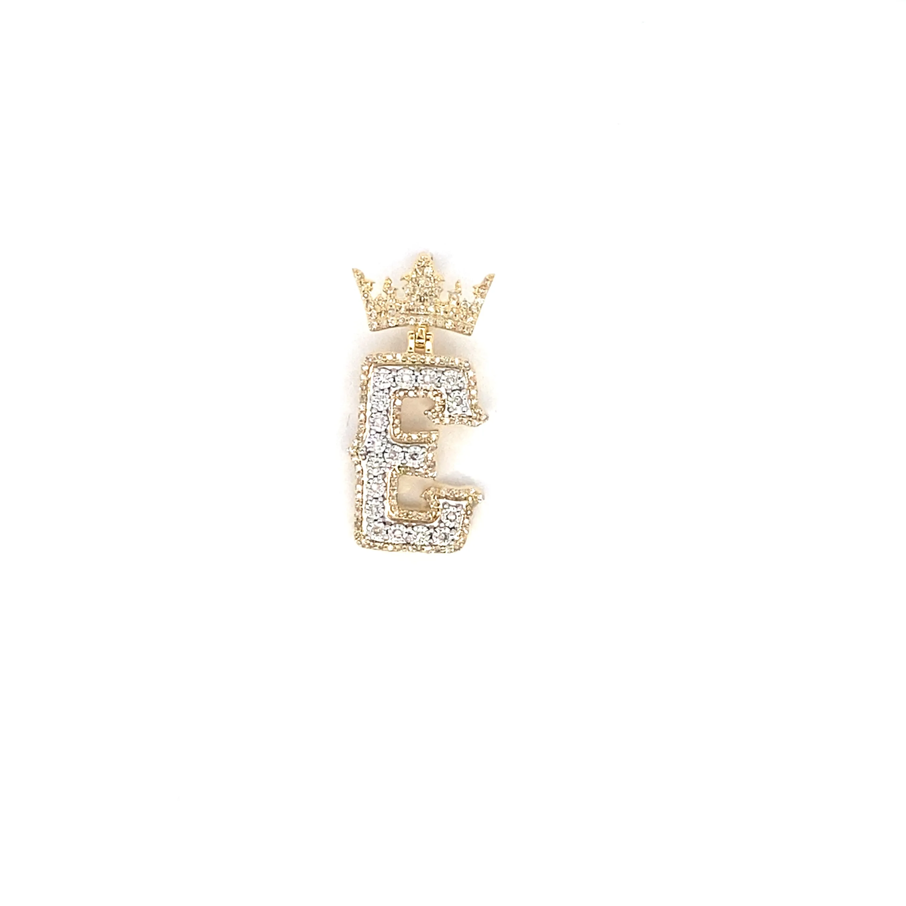 10K Popular Crown Initial Pendant