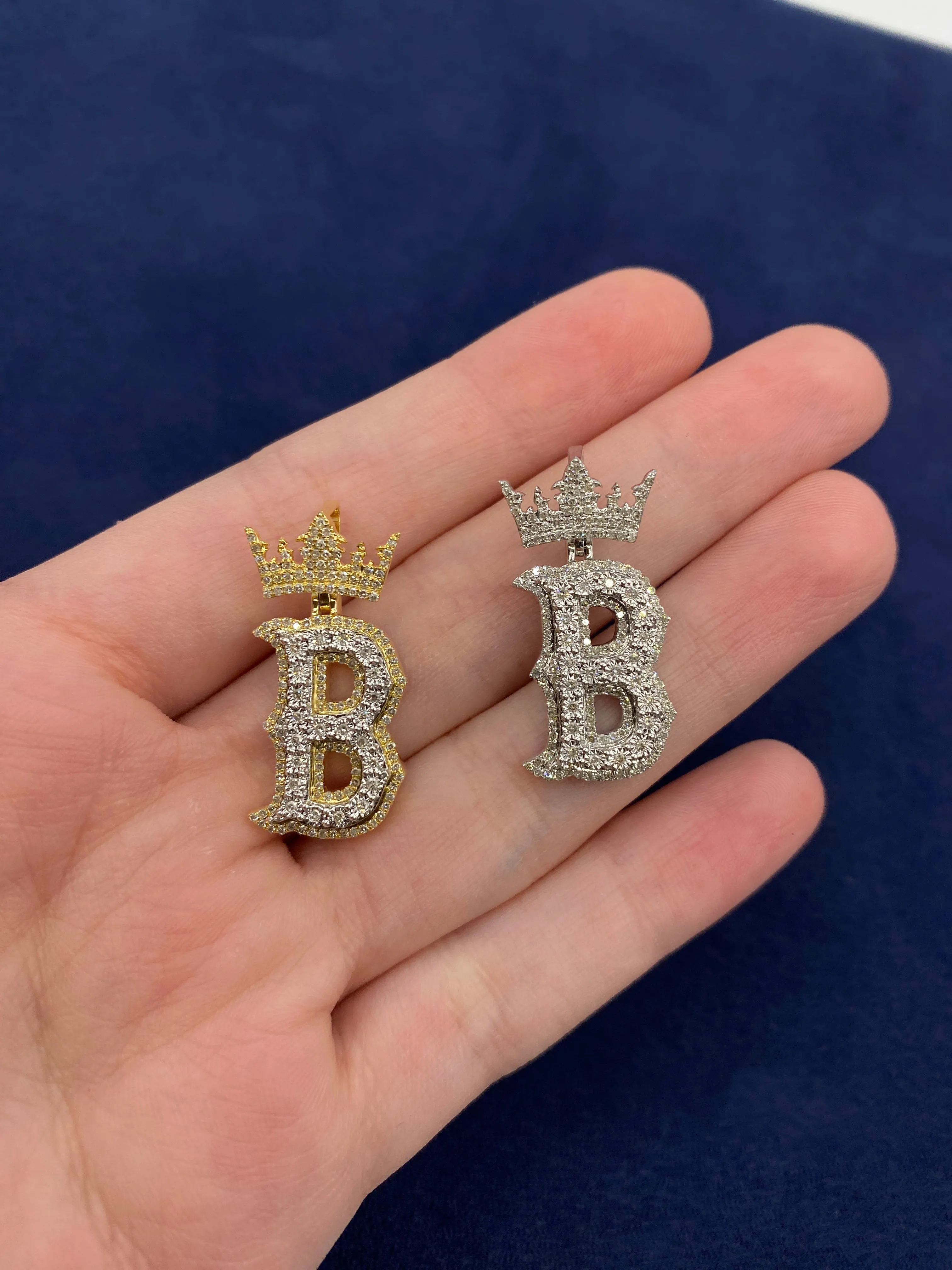 10K Popular Crown Initial Pendant