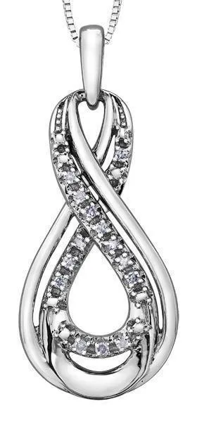 10K White Gold 0.05TDW Diamond Pendant