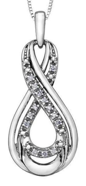 10K White Gold 0.05TDW Diamond Pendant