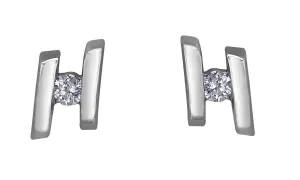 10K White Gold 0.07TDWW Diamond Earrings
