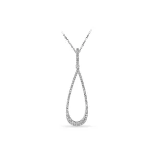10K White Gold (0.12ct) Diamond Teardrop Necklace