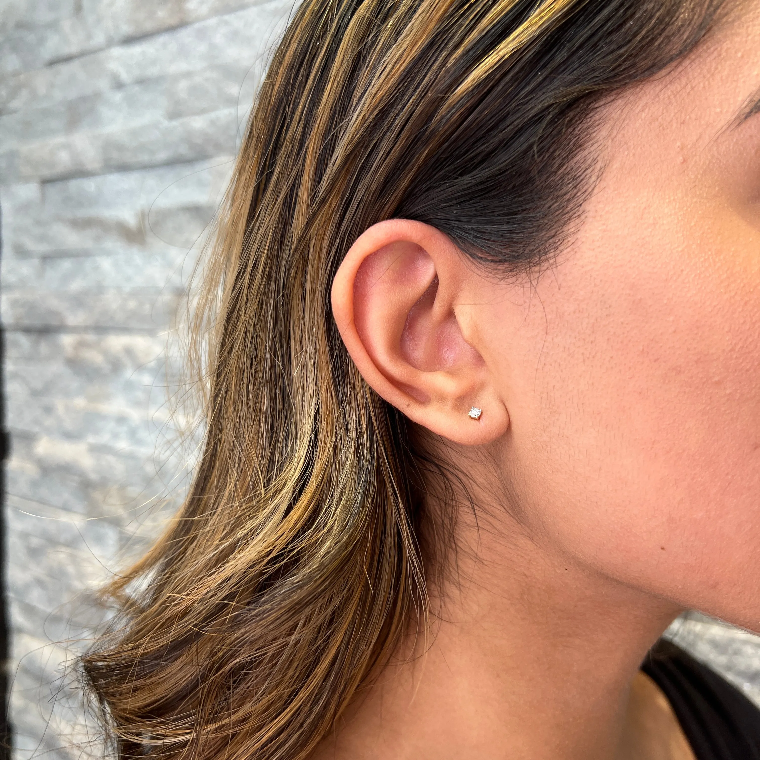 10K Yellow Gold (0.03ct - 0.50ct) Illusion Set Diamond Stud Earrings