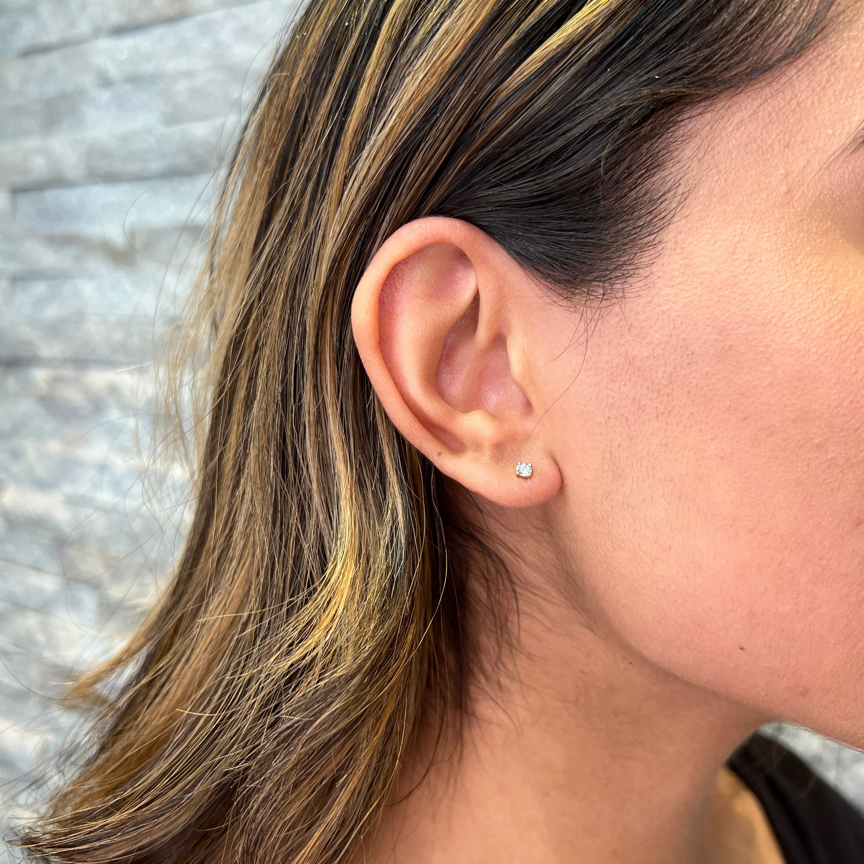 10K Yellow Gold (0.03ct - 0.50ct) Illusion Set Diamond Stud Earrings