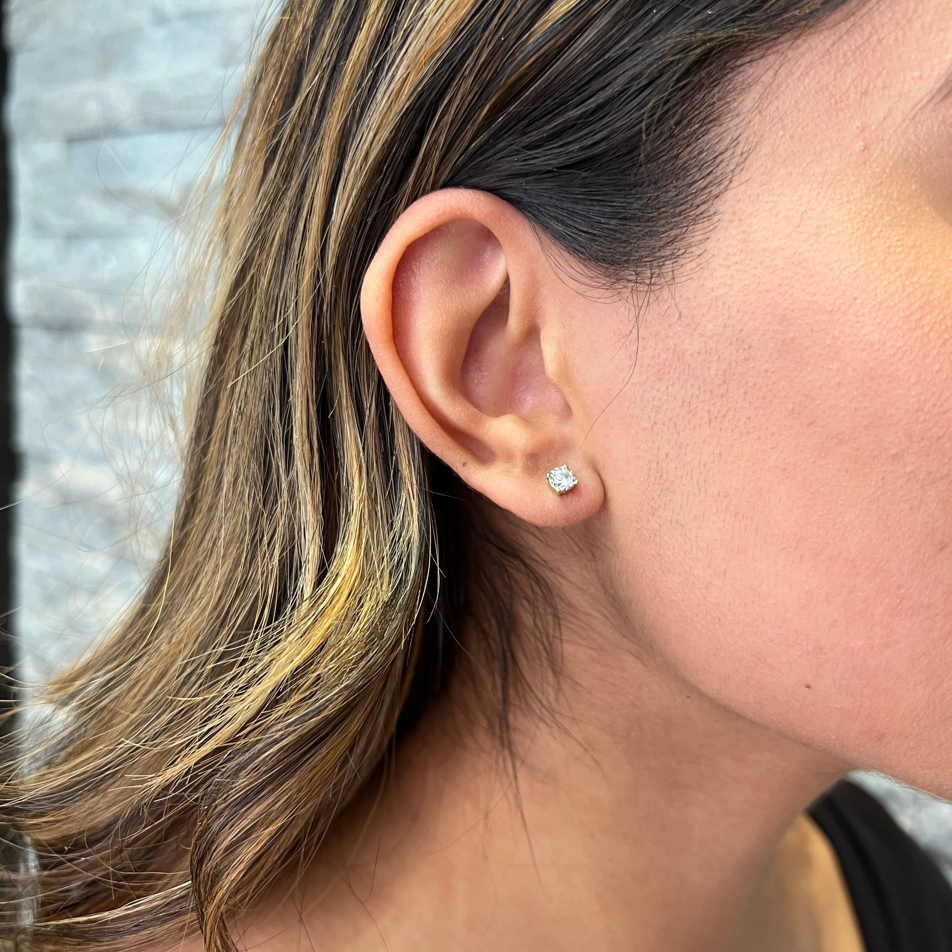 10K Yellow Gold (0.03ct - 0.50ct) Illusion Set Diamond Stud Earrings