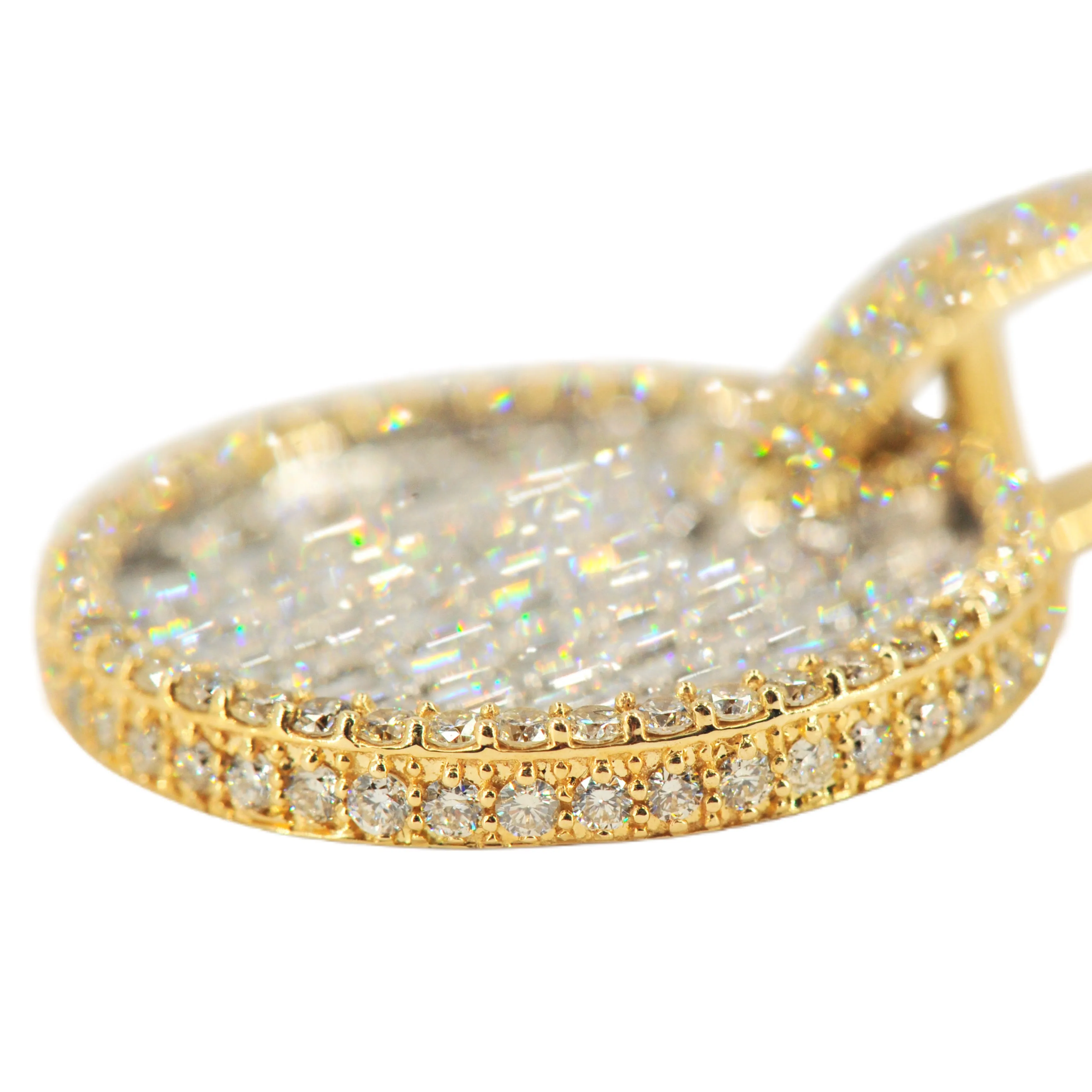 10k Yellow Gold 6.25CTW Round and Emerald Cut Diamond Medallion
