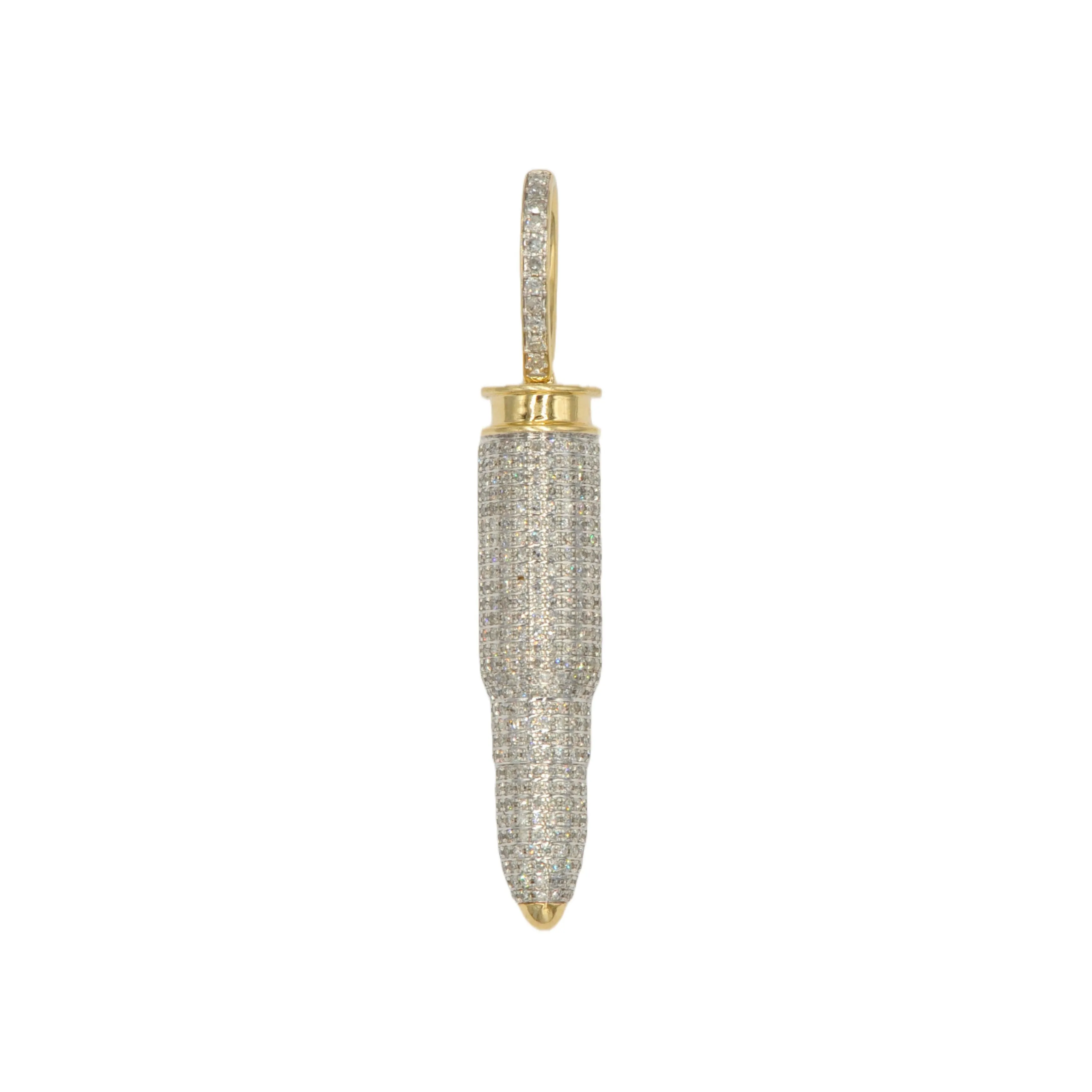 10k Yellow Gold Bullet Case Pendant 1.54ct