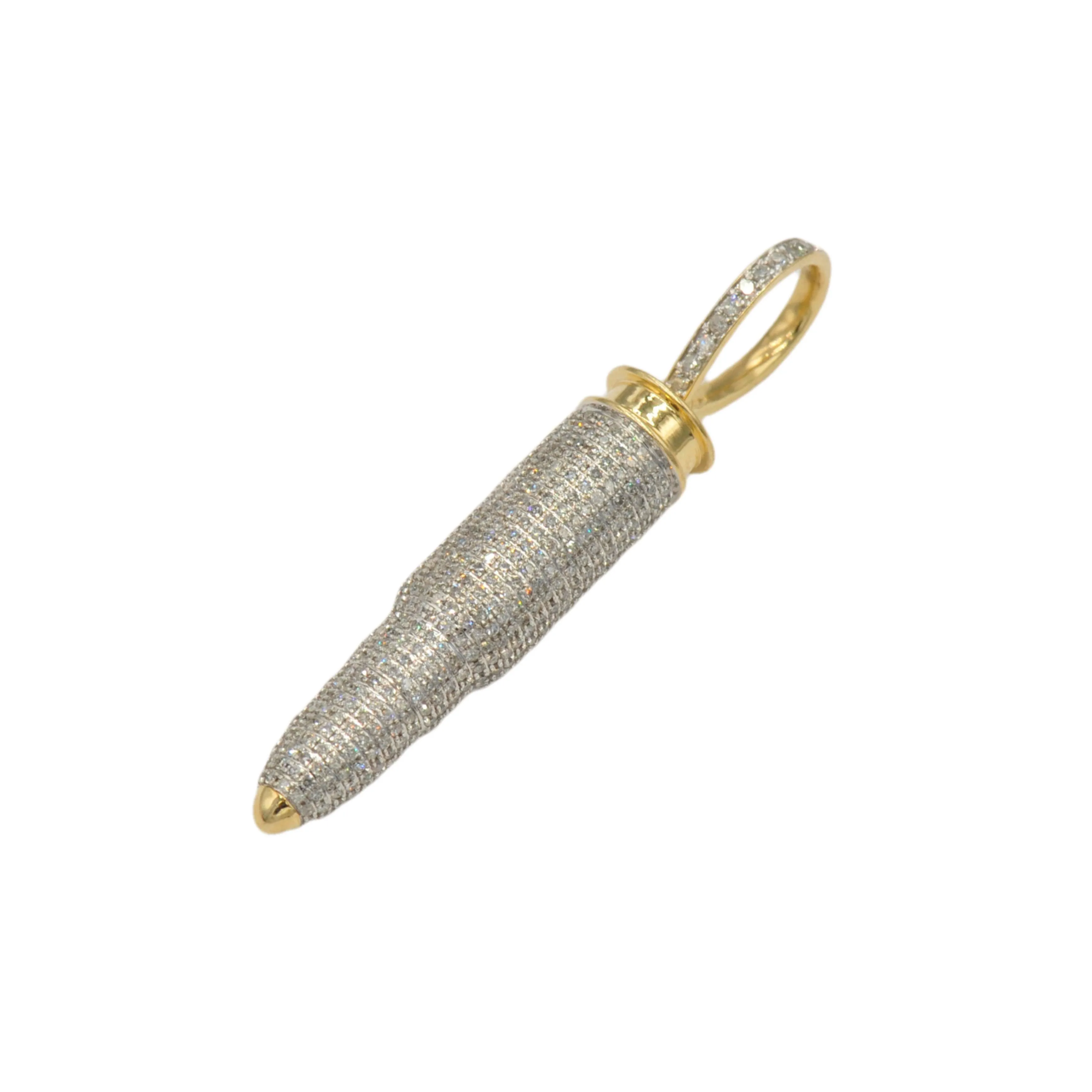 10k Yellow Gold Bullet Case Pendant 1.54ct