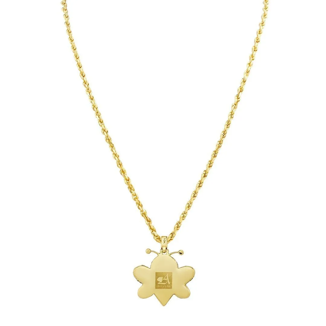 10k Yellow Gold Diamond Bee Pendant 1.23 Ctw