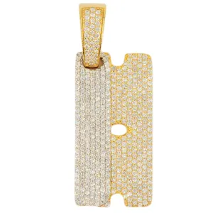 10KY W 2.75CTW DIAMOND RAZOR BLADE PENDANT