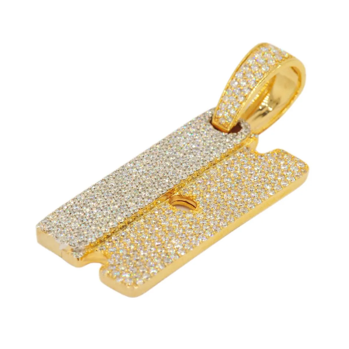 10KY W 2.75CTW DIAMOND RAZOR BLADE PENDANT