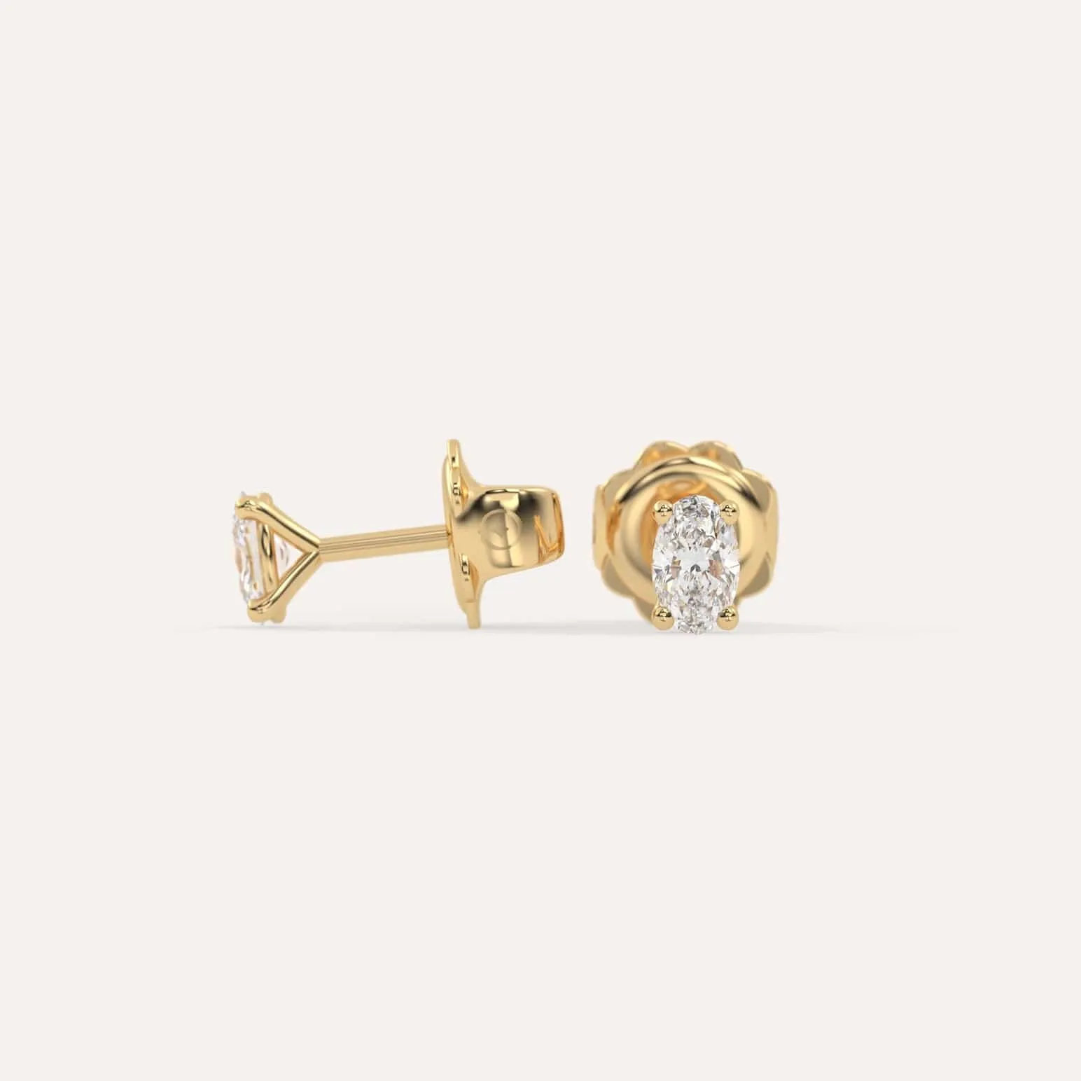1/2 carat Oval Diamond Stud Earrings