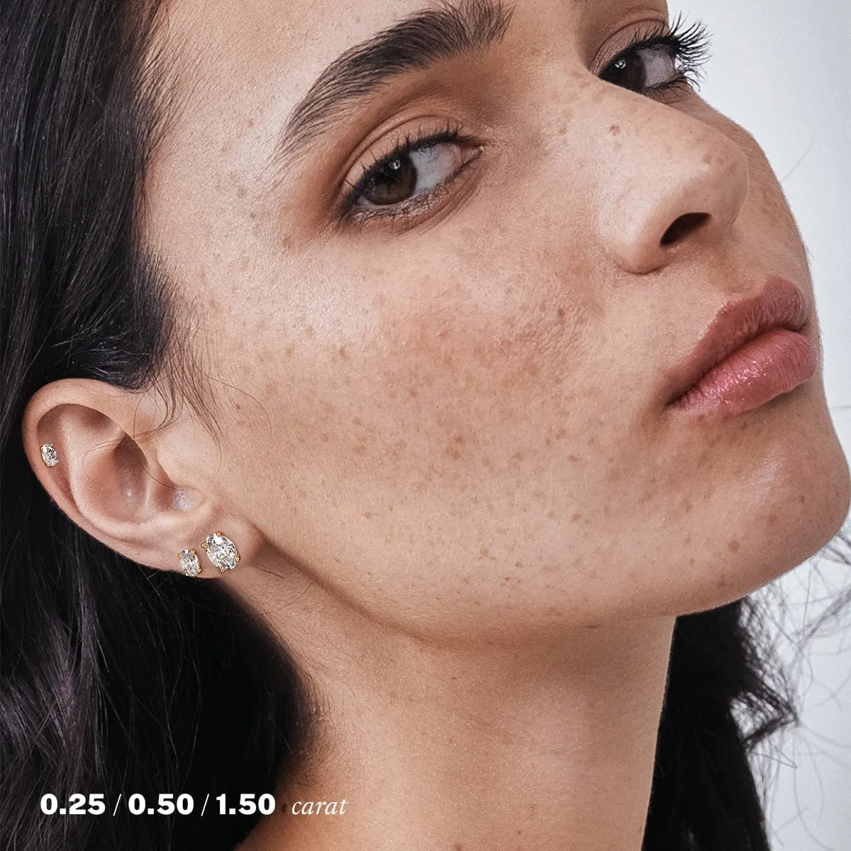 1/2 carat Oval Diamond Stud Earrings