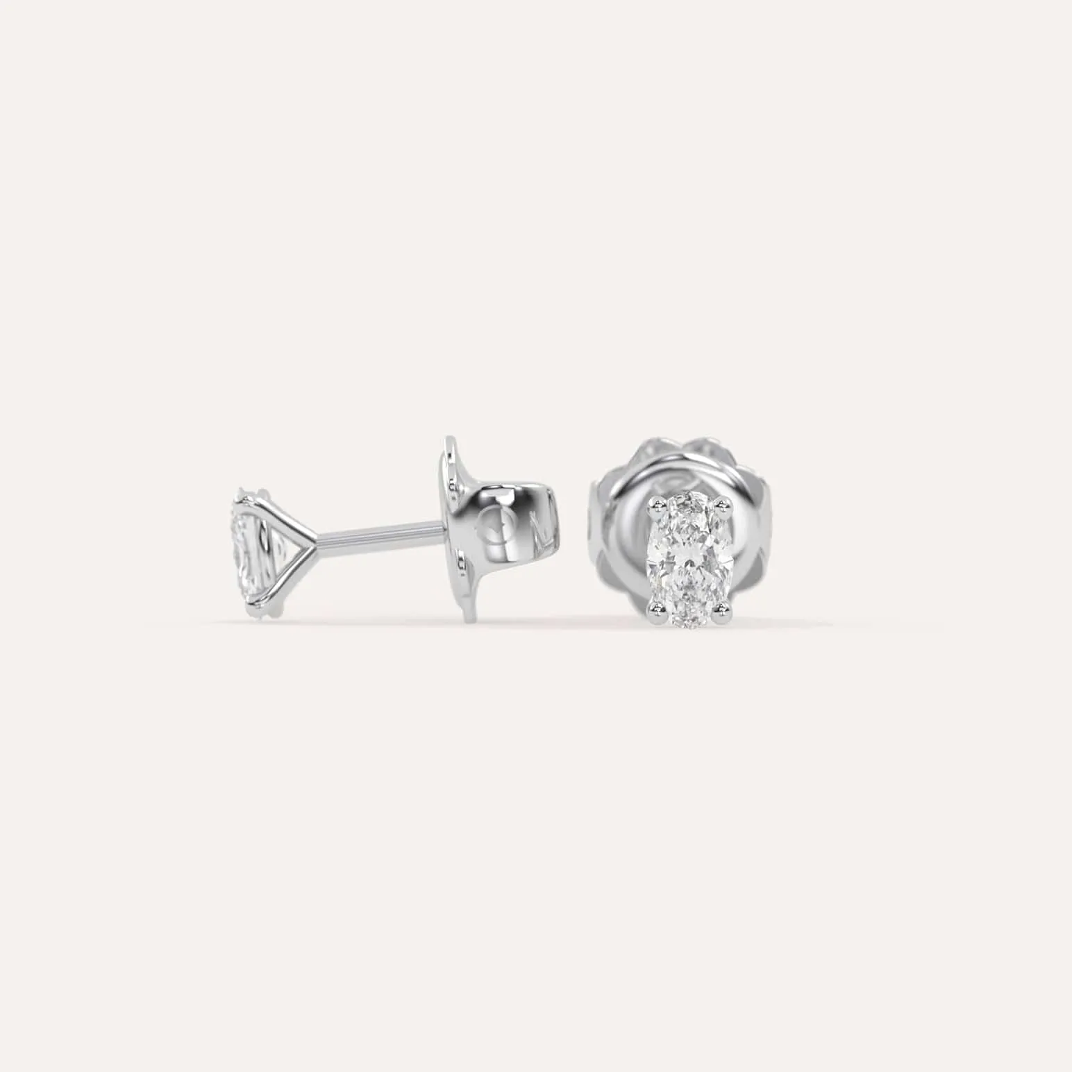 1/2 carat Oval Diamond Stud Earrings