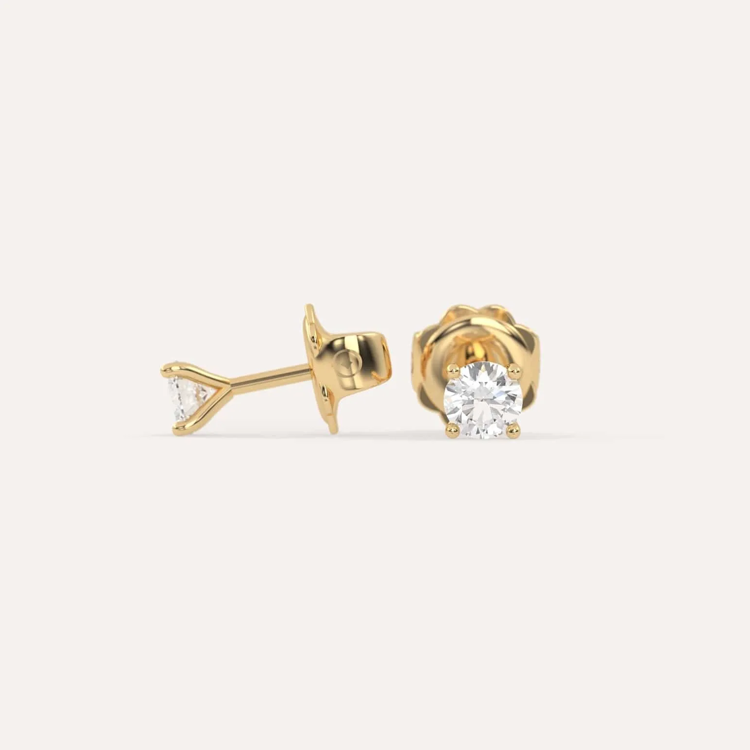 1/2 carat Round Diamond Stud Earrings