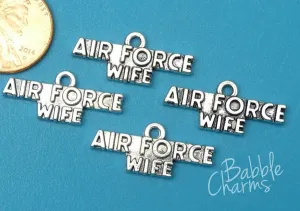 12 pc Air Force wife, Air force, military charm. Alloy charm, very high quality. Perfect for jewelry making and other DIY projects Box 18