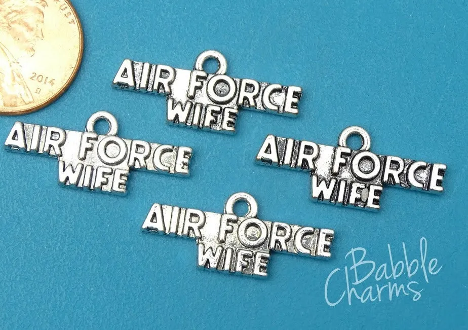 12 pc Air Force wife, Air force, military charm. Alloy charm, very high quality. Perfect for jewelry making and other DIY projects Box 18