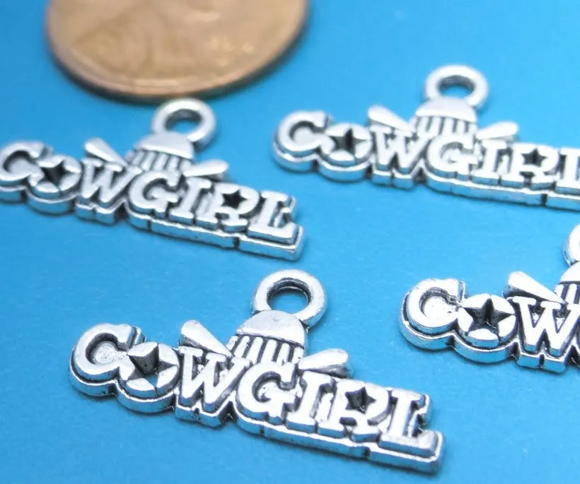 12 pc Cow Girl Charm, cowgirl, cowgirl charm, Charms, wholesale charm, alloy charm