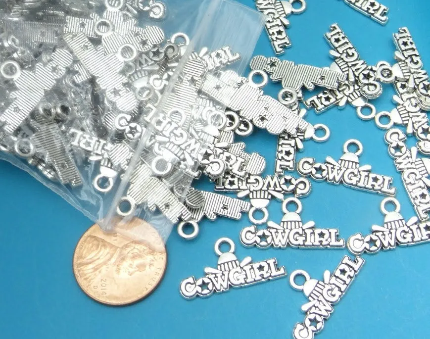 12 pc Cow Girl Charm, cowgirl, cowgirl charm, Charms, wholesale charm, alloy charm