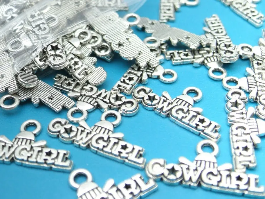12 pc Cow Girl Charm, cowgirl, cowgirl charm, Charms, wholesale charm, alloy charm