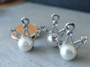 12 pc Crown charm, Pearl Crown Charm, princess, queen crown, wholesale charm, alloy charm box 6